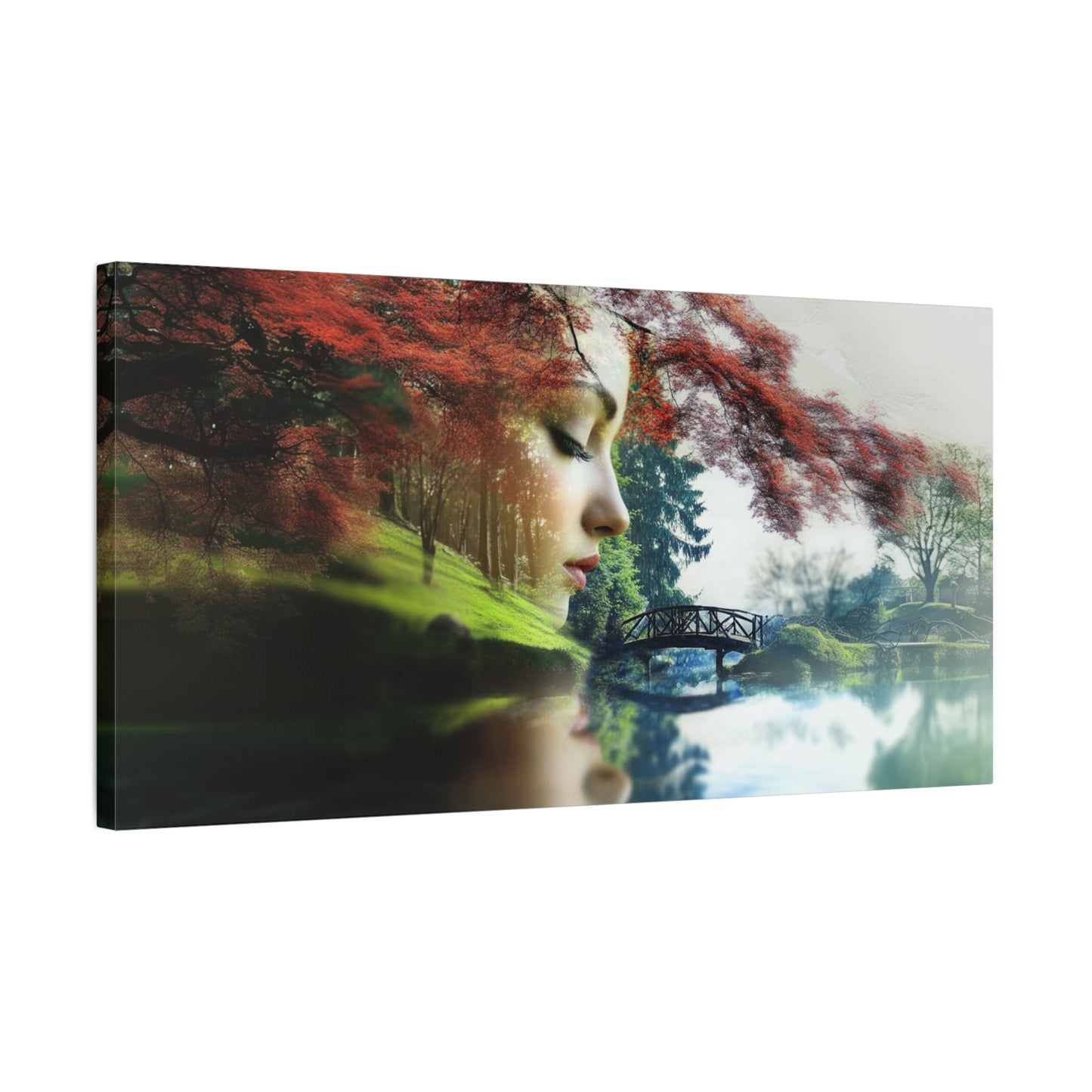 Dreamscape Serenity: Double-Exposure Canvas