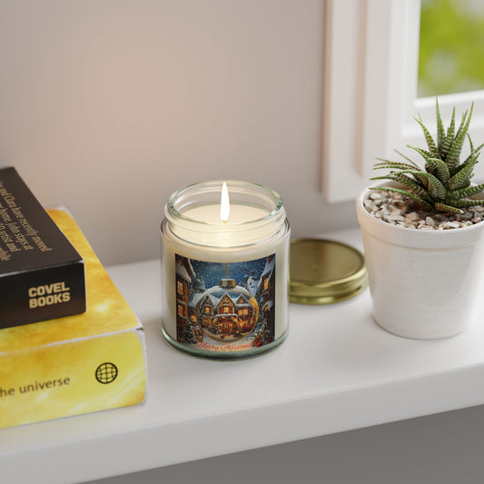 Scented Candle with Enchanting Holiday Scene: Capture the Spirit of Christmas