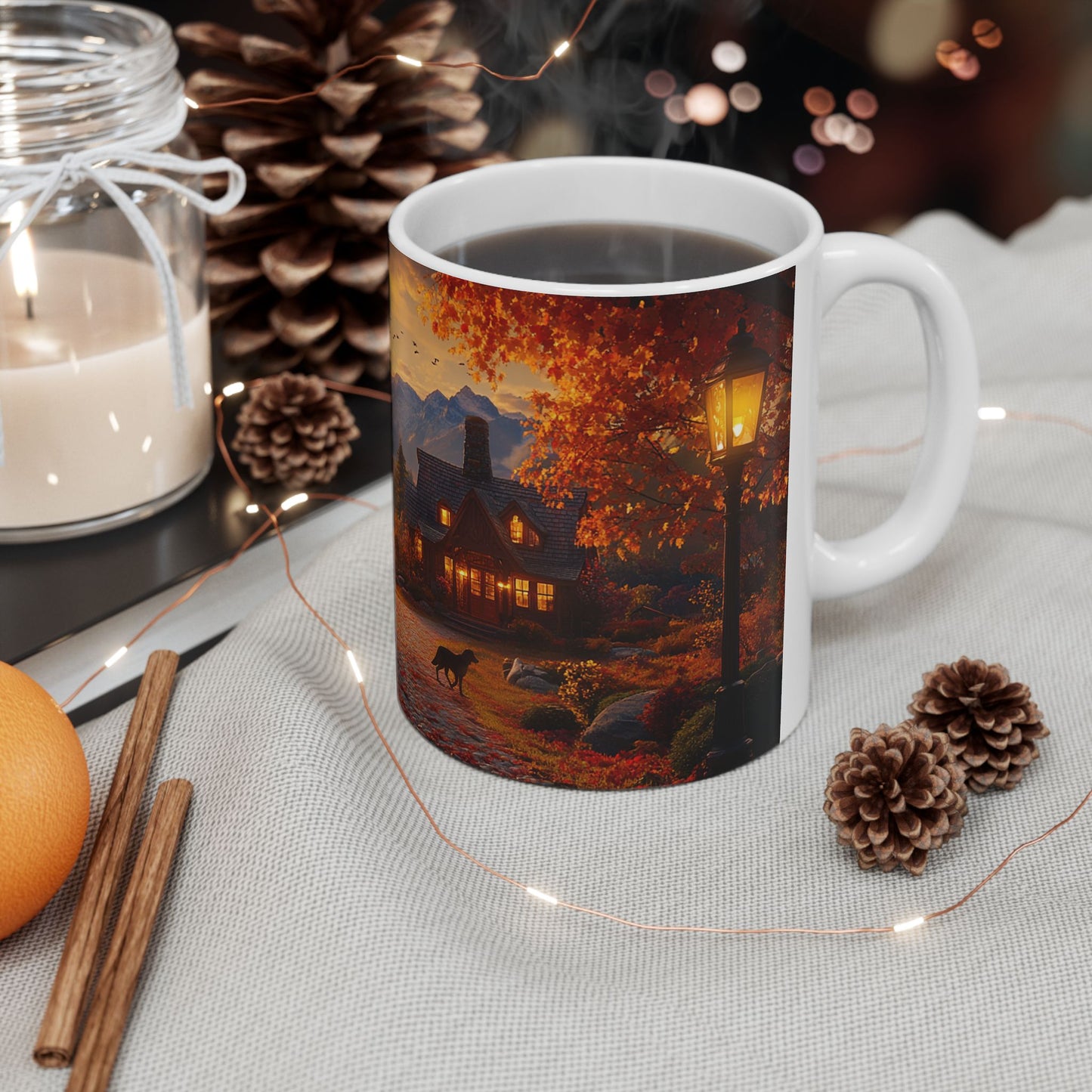 Autumn Pathway Ceramic Mug – A Cozy Fall Moment