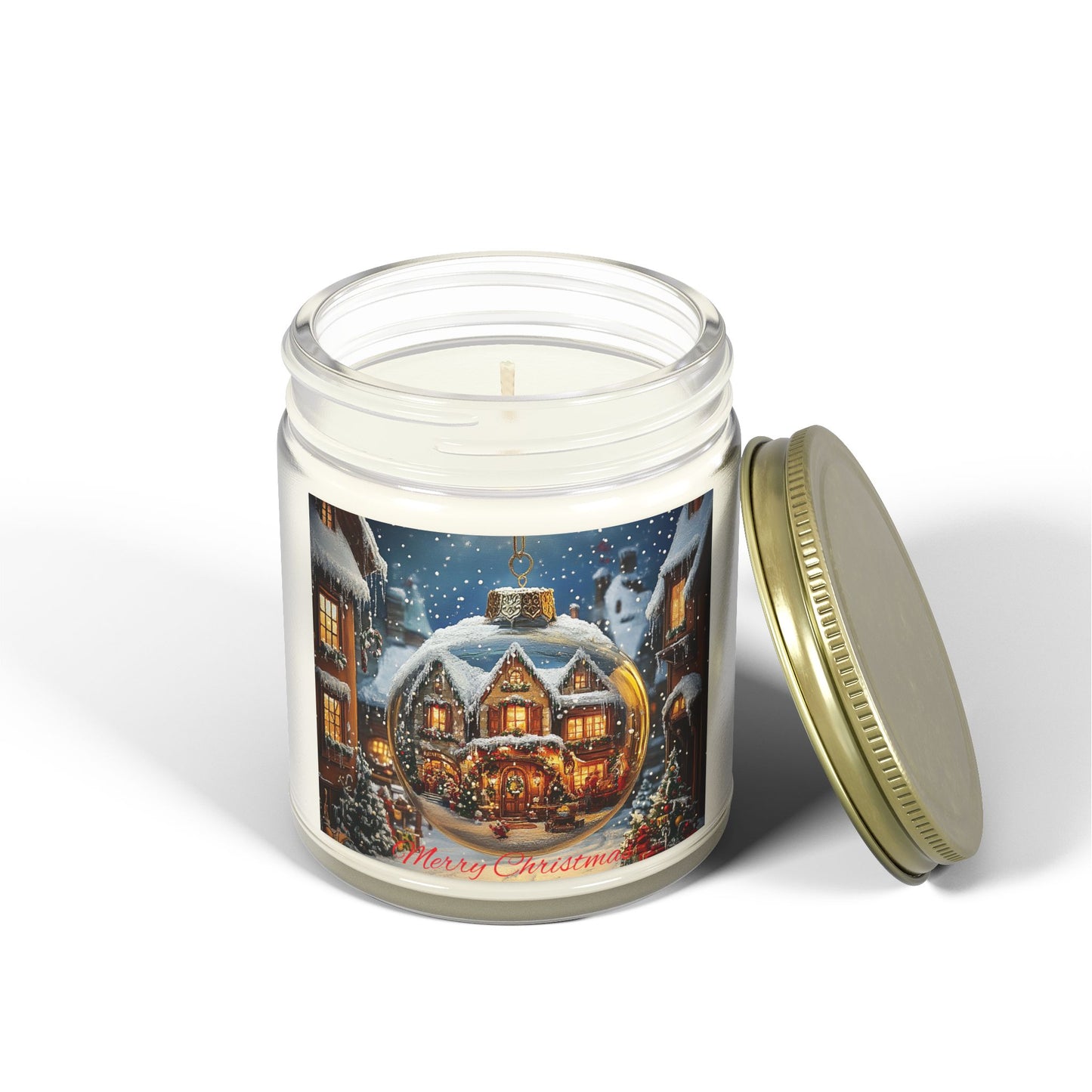 Scented Candle with Enchanting Holiday Scene: Capture the Spirit of Christmas