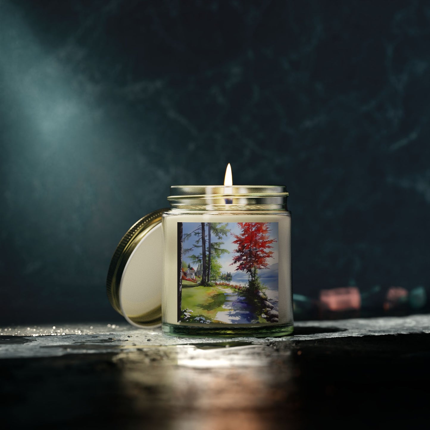 Hand-Poured Scented Candle: Serene Lakeside Escape