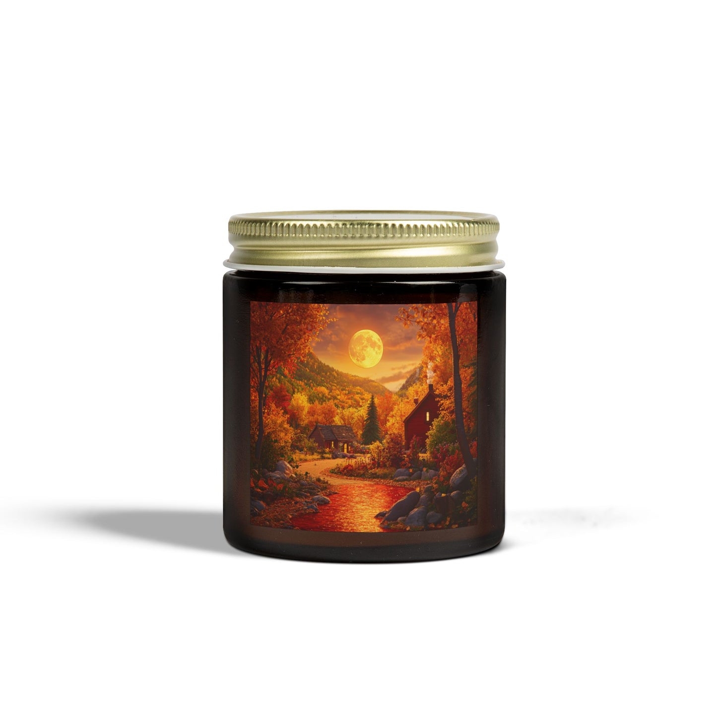 Moonlit Lakeside Autumn Candle – A Tranquil Fall Escape