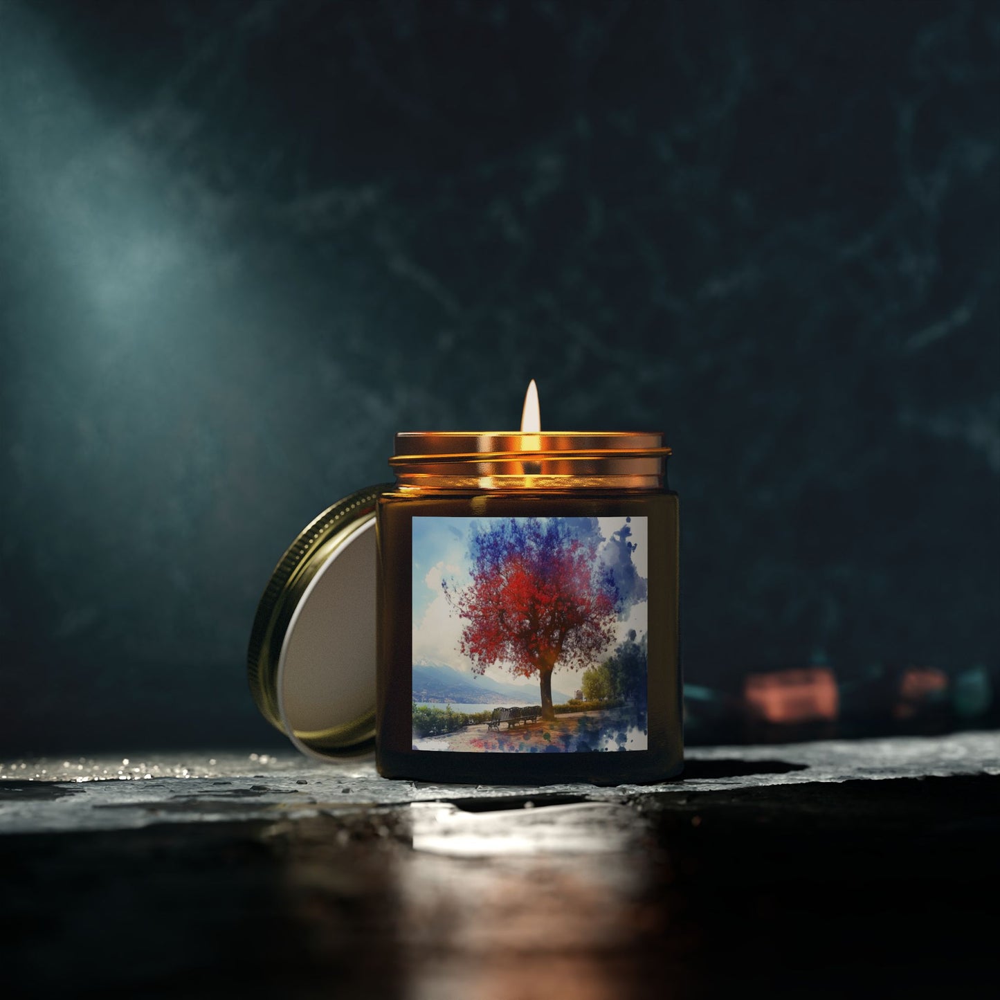 Hand-Poured Scented Candle: Tranquil Autumn Lakeside