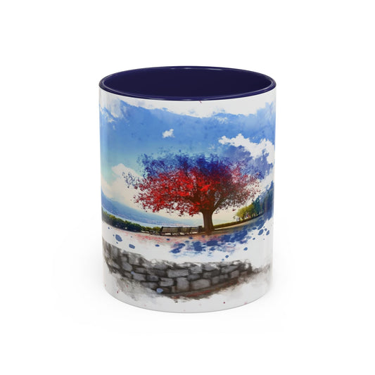 Lakeside Serenity Mug: Artful Watercolor Design