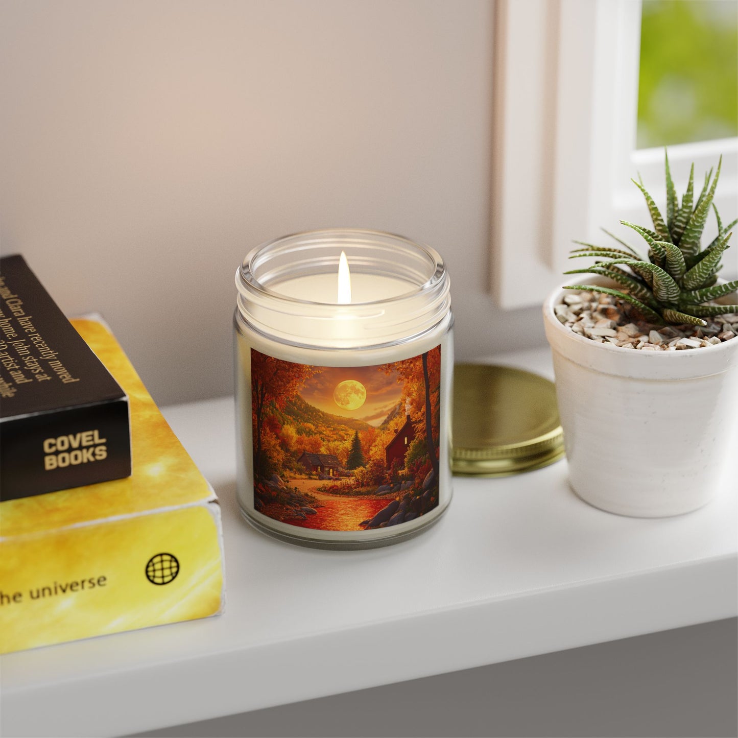 Moonlit Lakeside Autumn Candle – A Tranquil Fall Escape