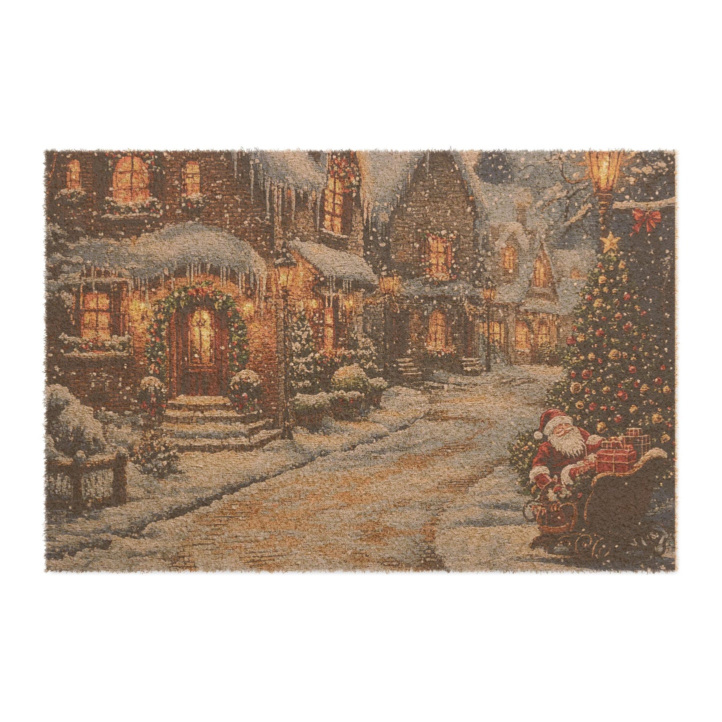 Christmas scene with Santa - Doormat