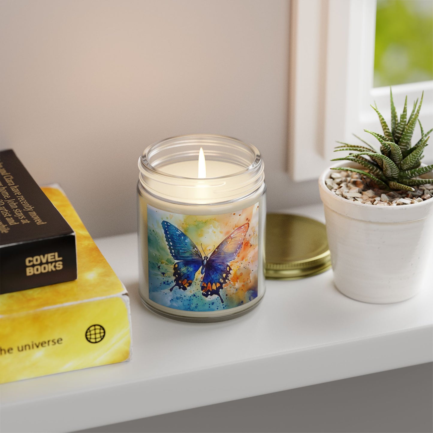 Elegant Watercolor Butterfly Candle – A Touch of Nature's Grace