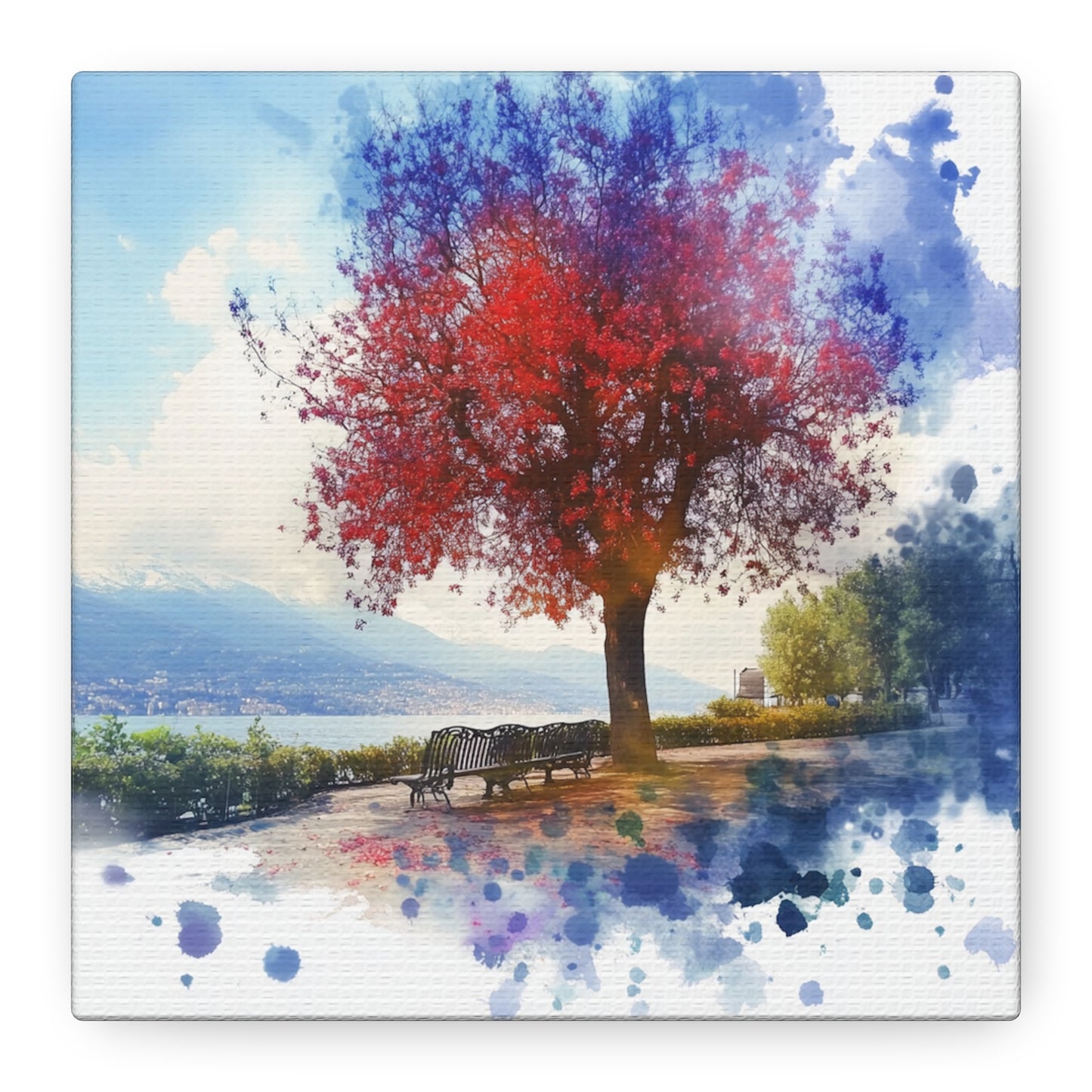 Autumn Serenity Lakeside Canvas