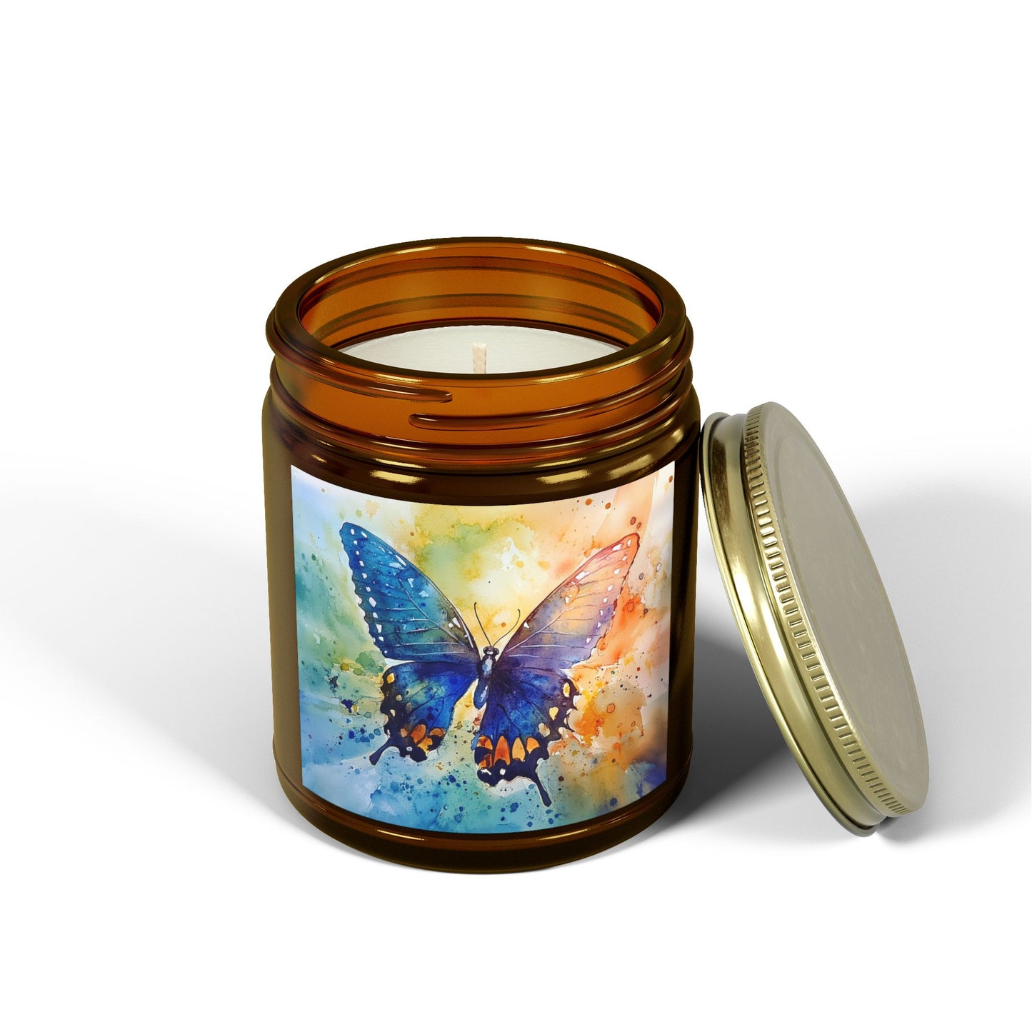 Elegant Watercolor Butterfly Candle – A Touch of Nature's Grace