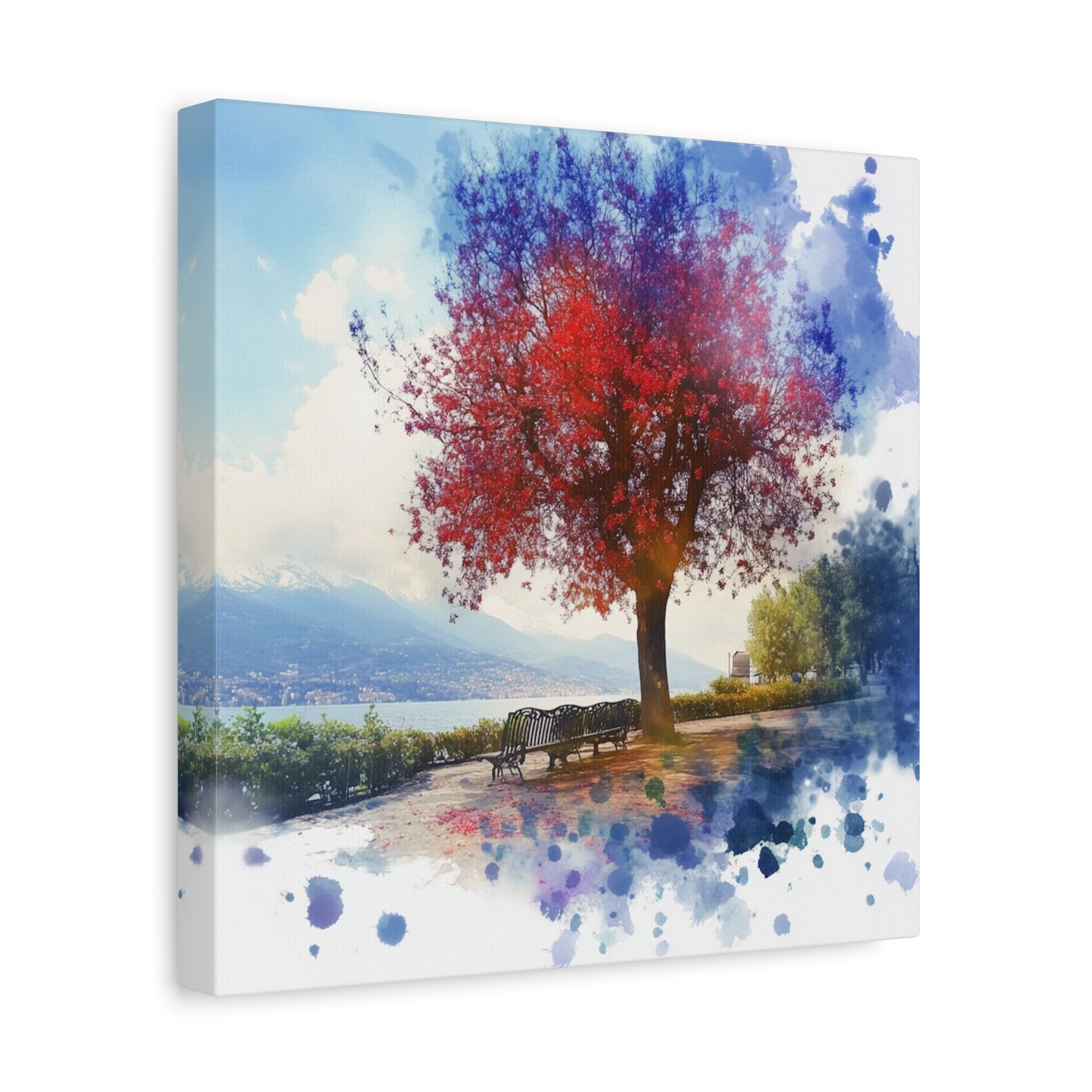 Autumn Serenity Lakeside Canvas