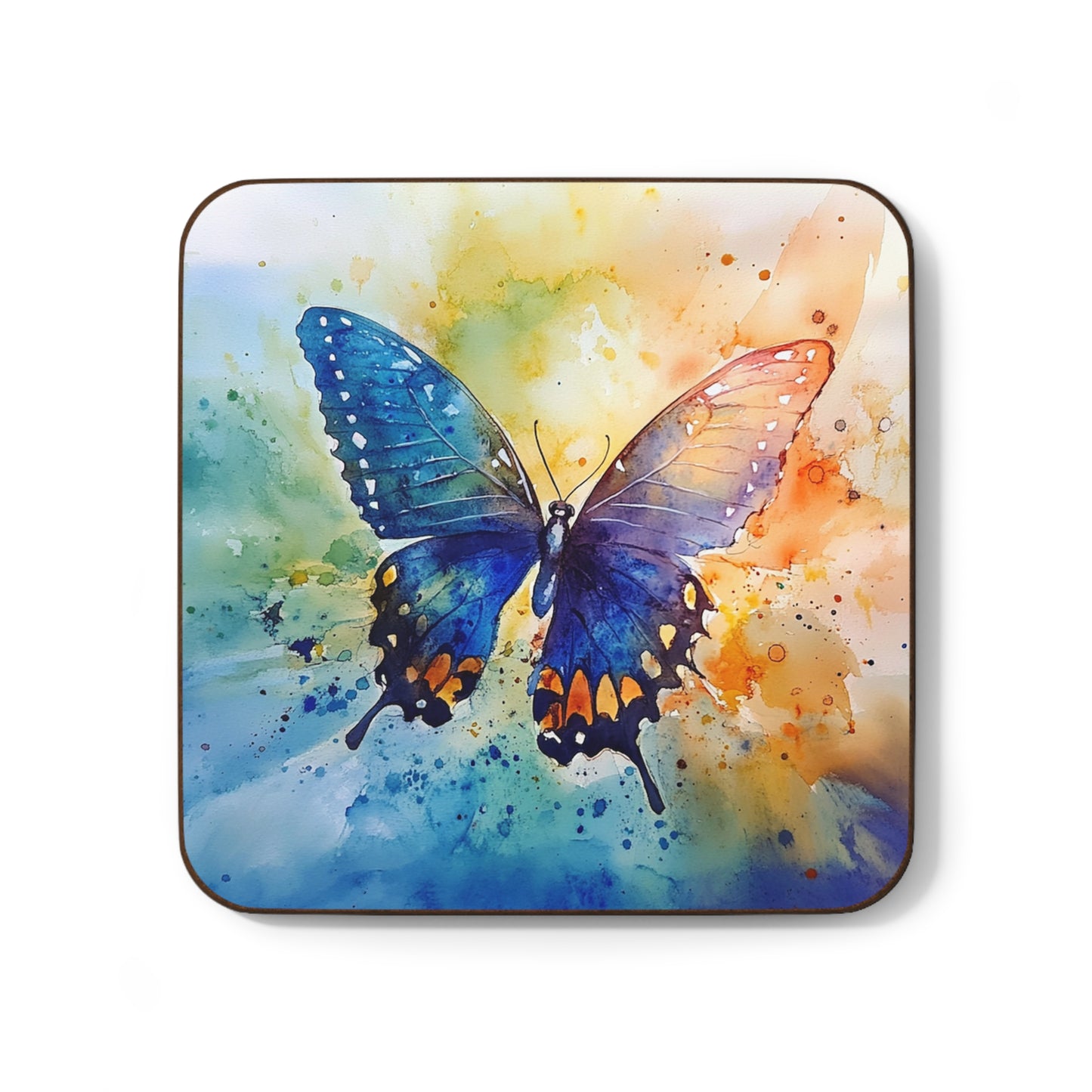 Elegant Watercolor Butterfly Coaster: A Touch of Nature's Grace