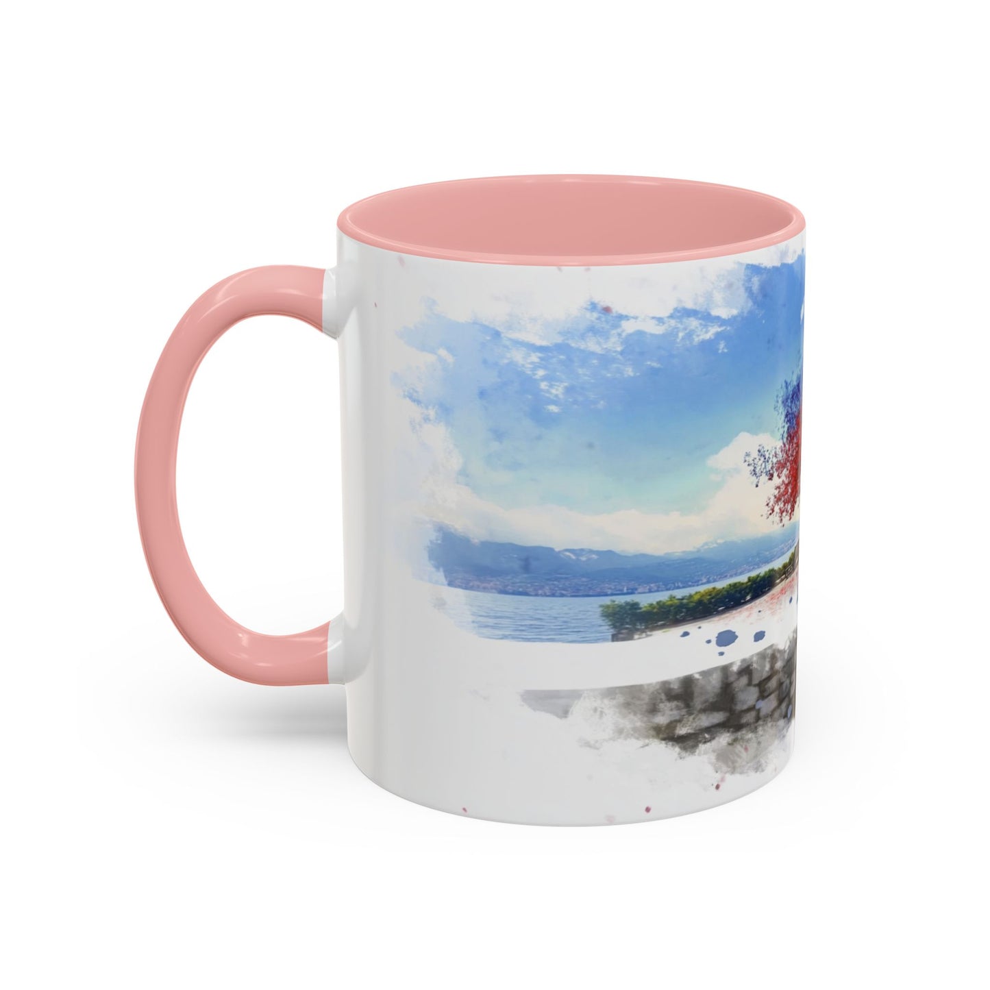 Lakeside Serenity Mug: Artful Watercolor Design