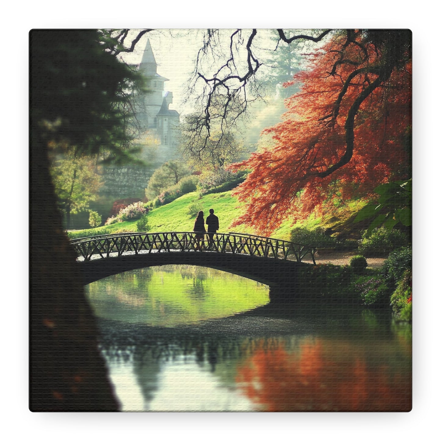 Italian Bridge in Autumn: Canvas of Beauty and Romance