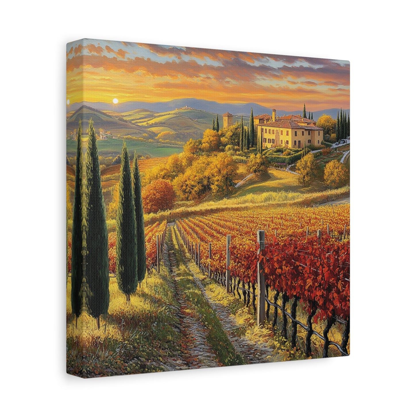 Tuscan Vineyard Serenity Canvas: Embrace the Warmth of Italy