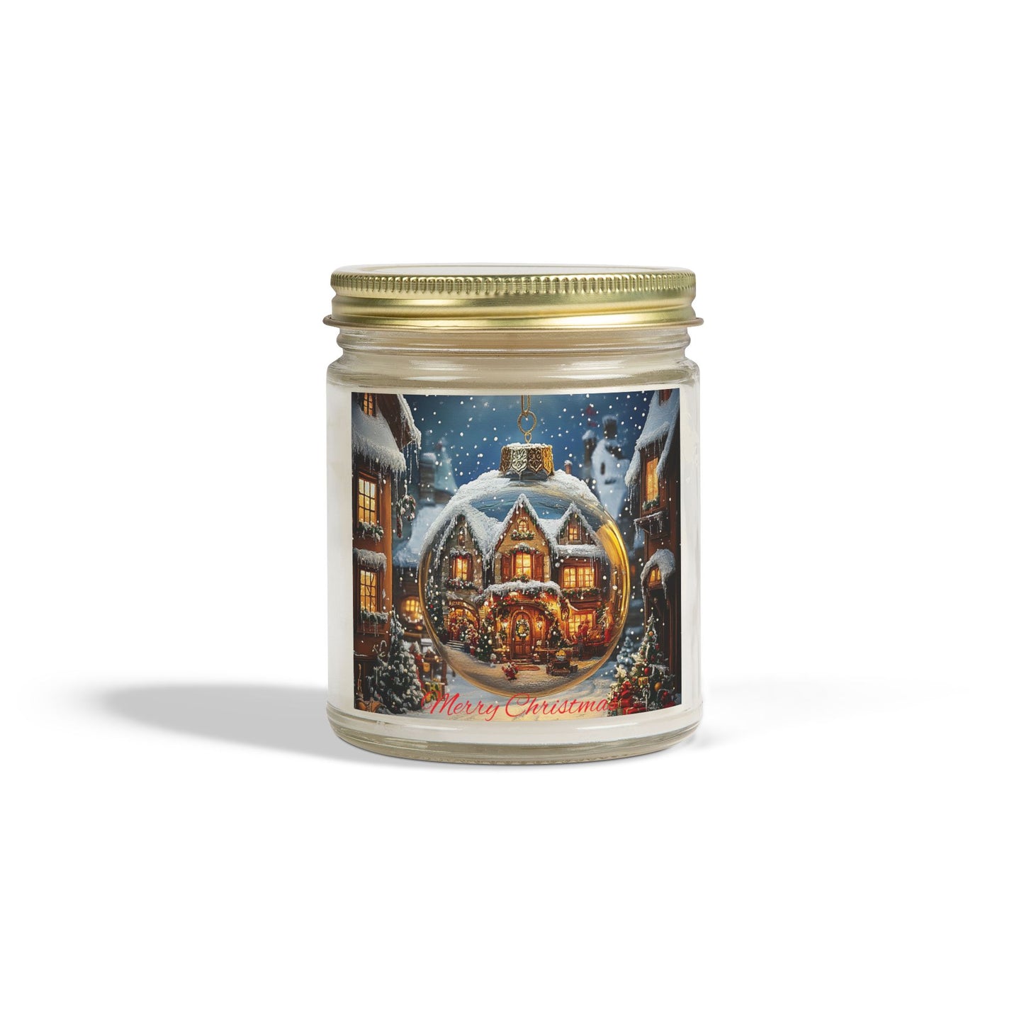 Scented Candle with Enchanting Holiday Scene: Capture the Spirit of Christmas