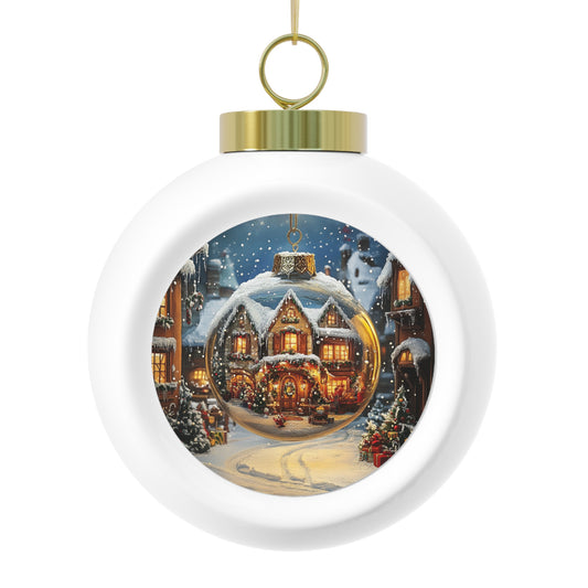 Fairytale Reflection in a Christmas Ball Ornament