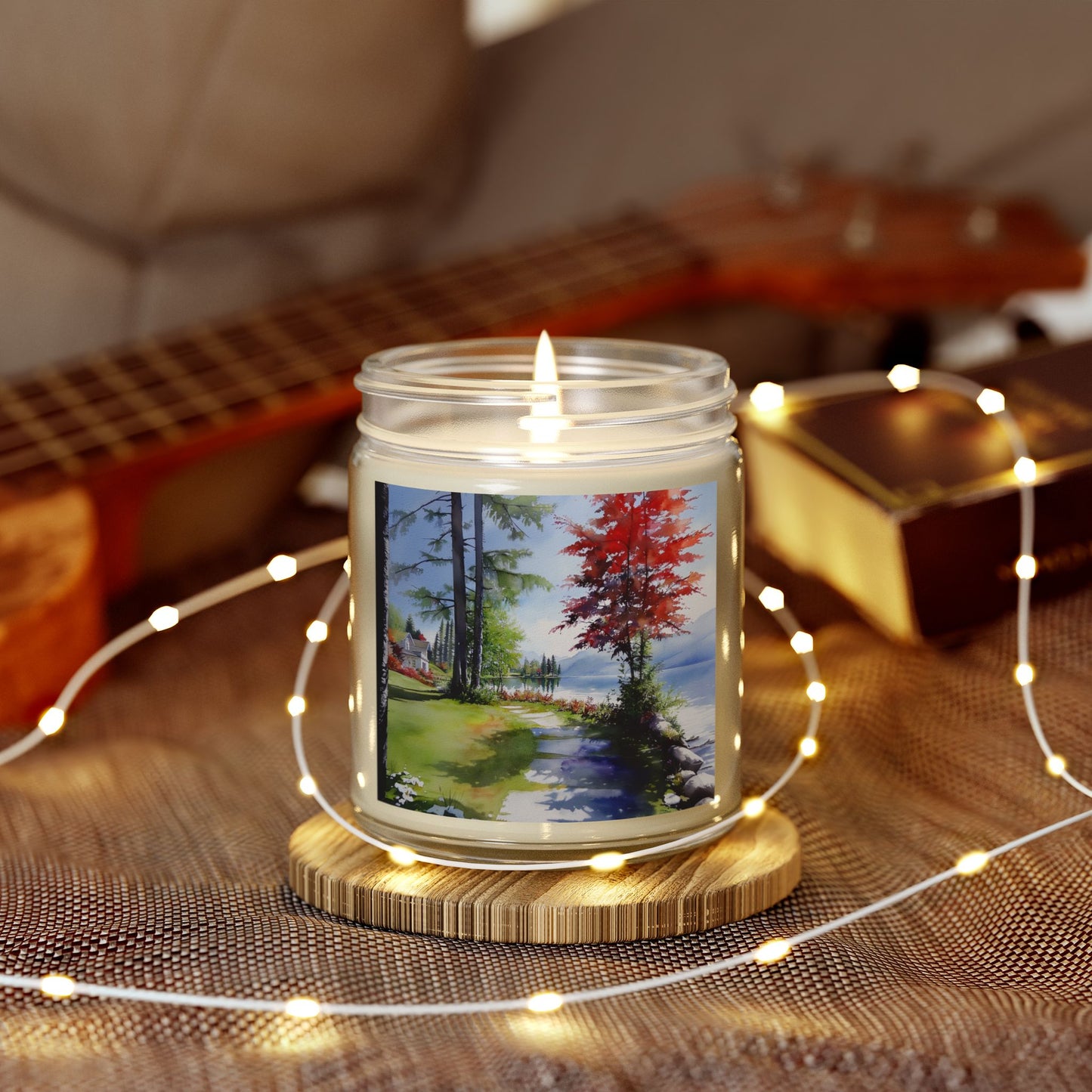 Hand-Poured Scented Candle: Serene Lakeside Escape