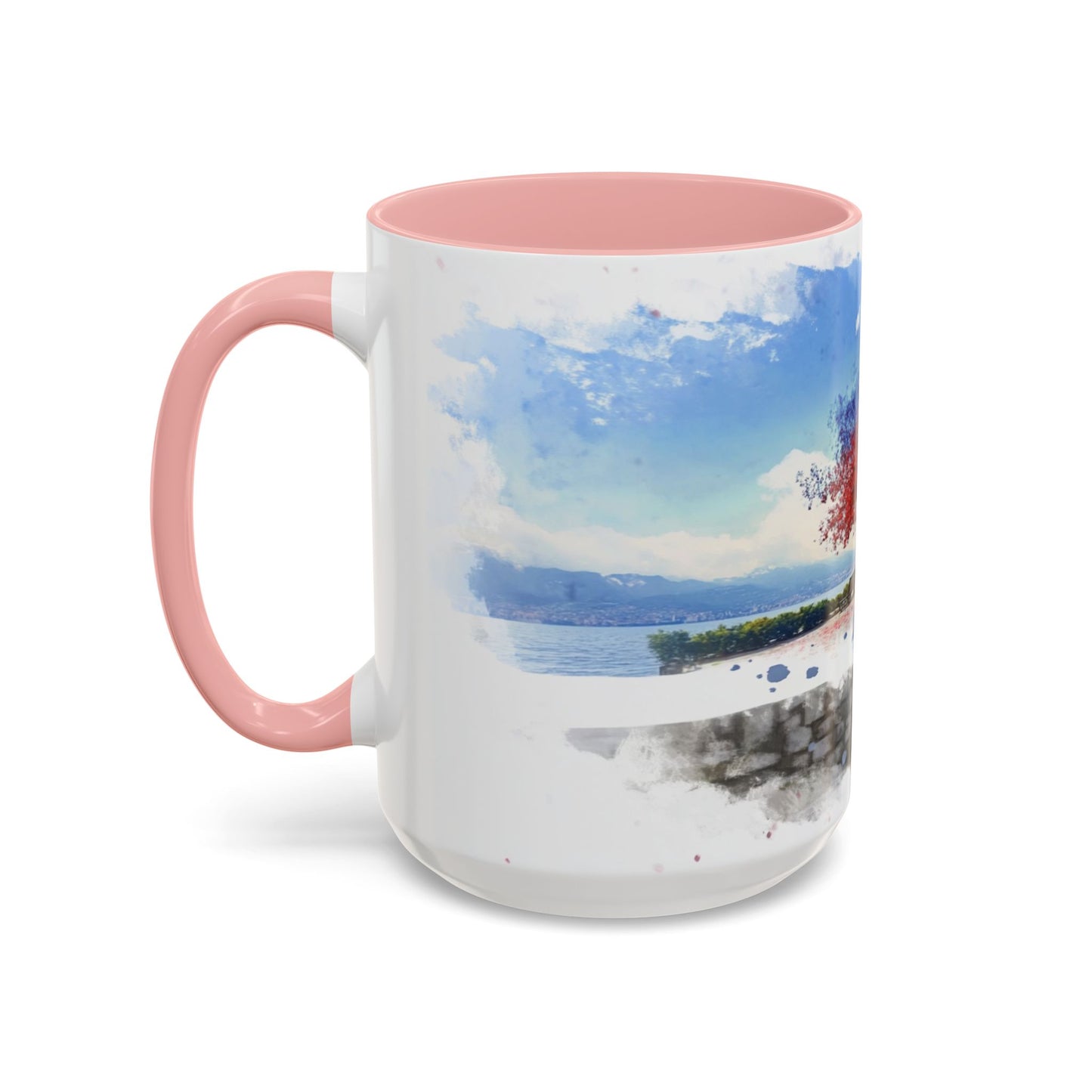 Lakeside Serenity Mug: Artful Watercolor Design