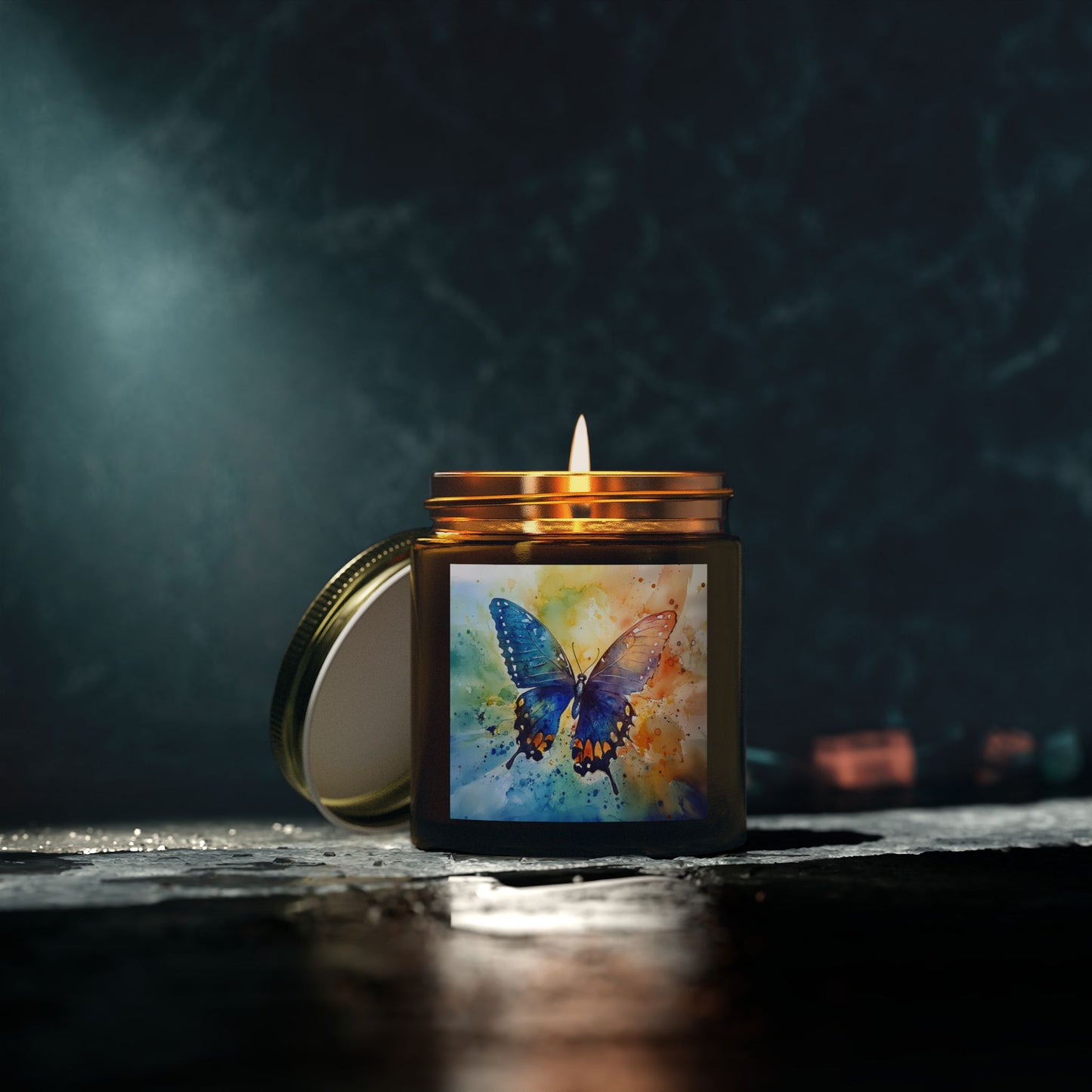 Elegant Watercolor Butterfly Candle – A Touch of Nature's Grace