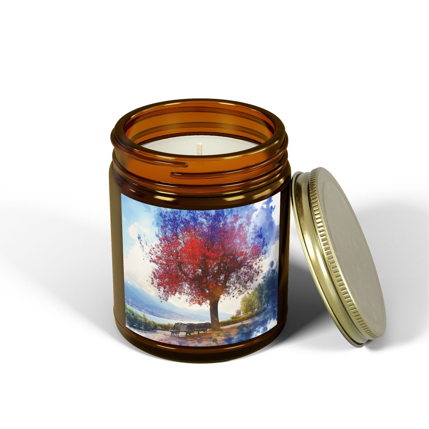 Hand-Poured Scented Candle: Tranquil Autumn Lakeside