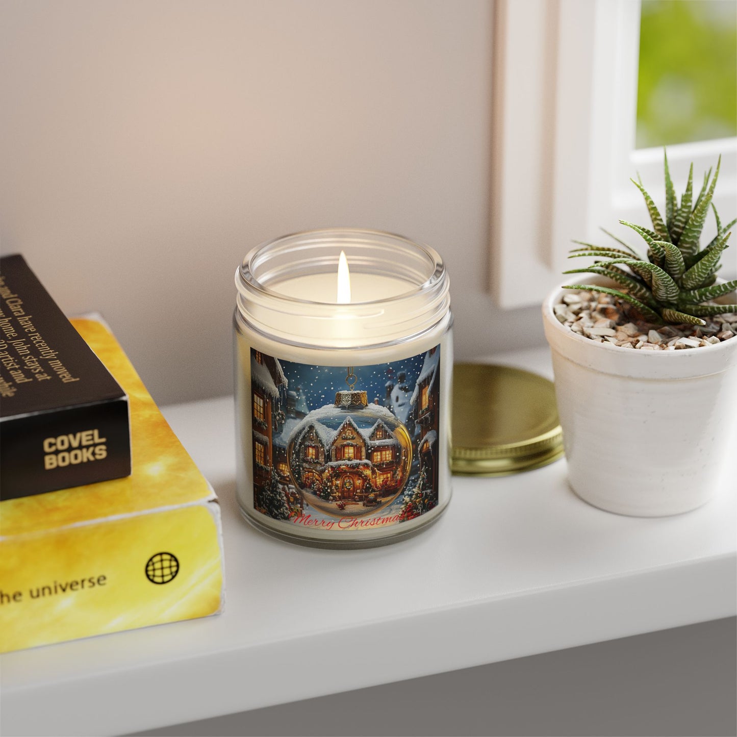 Scented Candle with Enchanting Holiday Scene: Capture the Spirit of Christmas