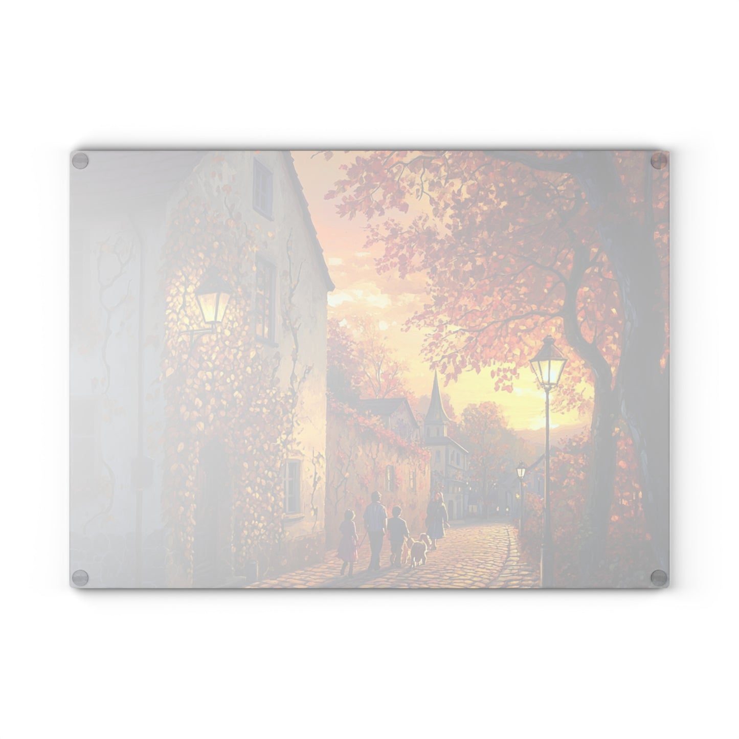 Autumn in Italy Glass Cutting Board: A Slice of Serenity