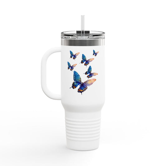 40oz Travel Mug - Watercolor Butterflies