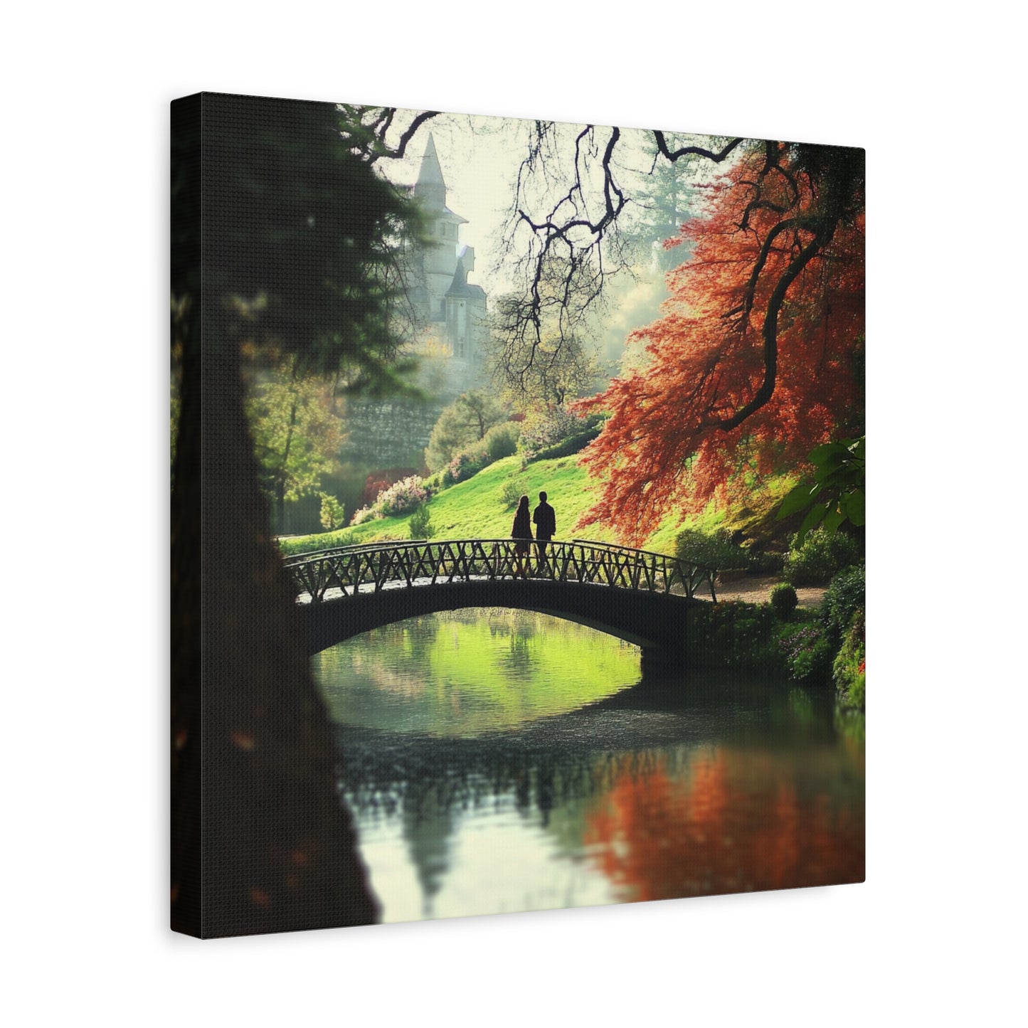 Italian Bridge in Autumn: Canvas of Beauty and Romance