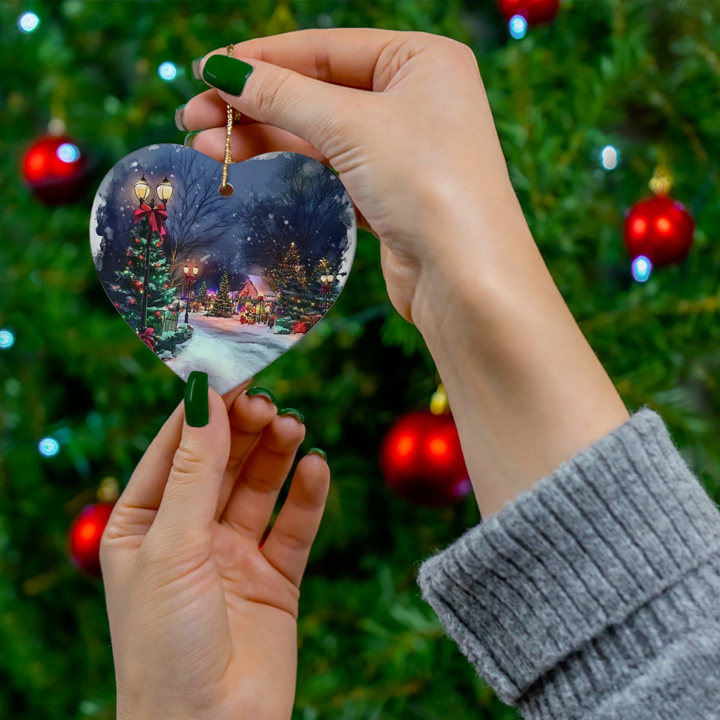 4 shapes - Christmas Ceramic Ornament