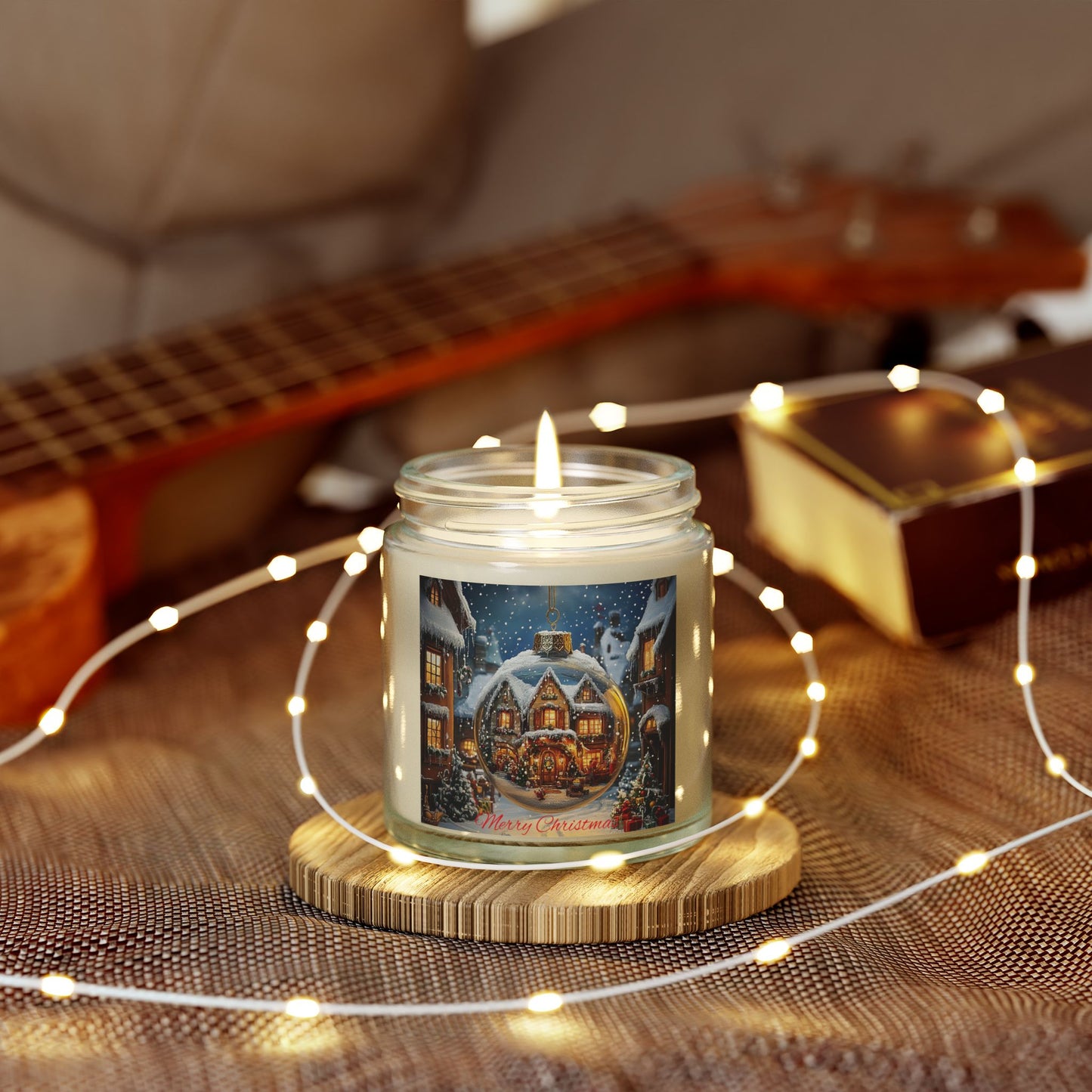 Scented Candle with Enchanting Holiday Scene: Capture the Spirit of Christmas