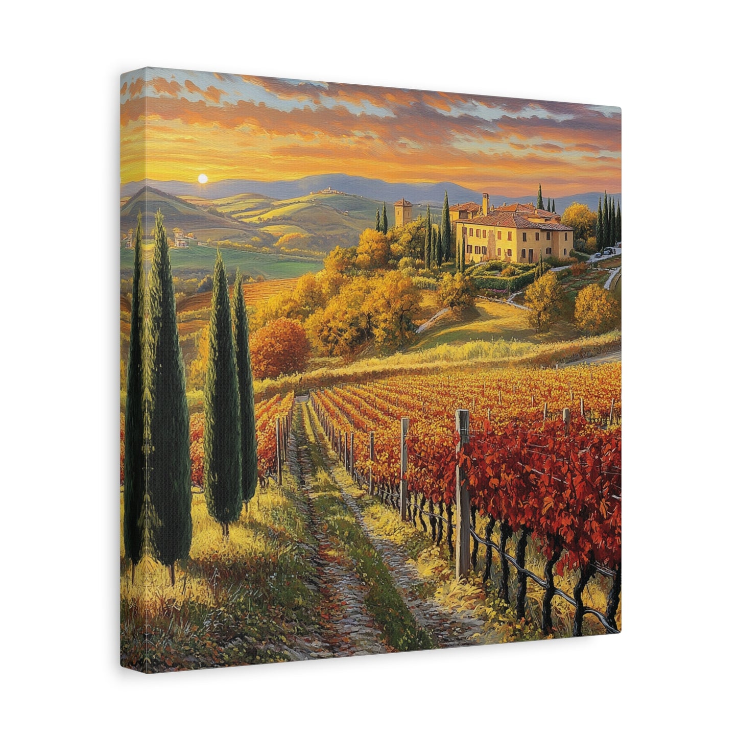 Tuscan Vineyard Serenity Canvas: Embrace the Warmth of Italy