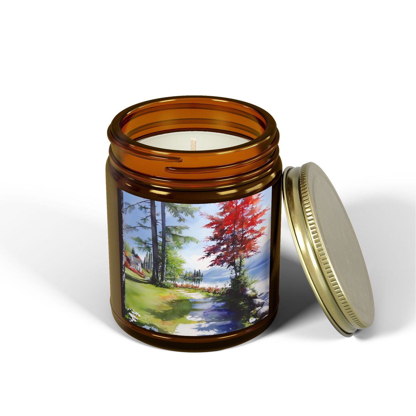 Hand-Poured Scented Candle: Serene Lakeside Escape