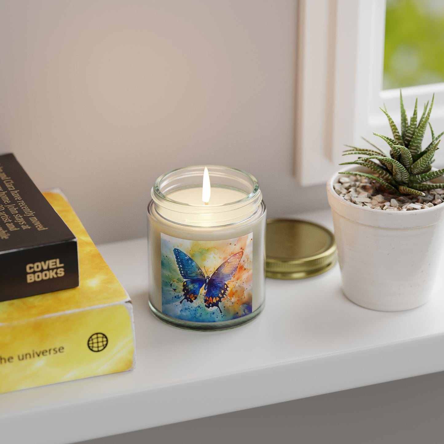 Elegant Watercolor Butterfly Candle – A Touch of Nature's Grace