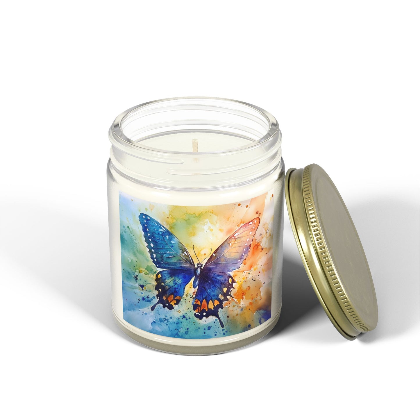 Elegant Watercolor Butterfly Candle – A Touch of Nature's Grace