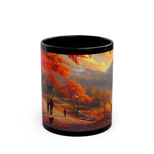 Autumn Family Walk Coffee Mug – A Cozy Journey in Nature