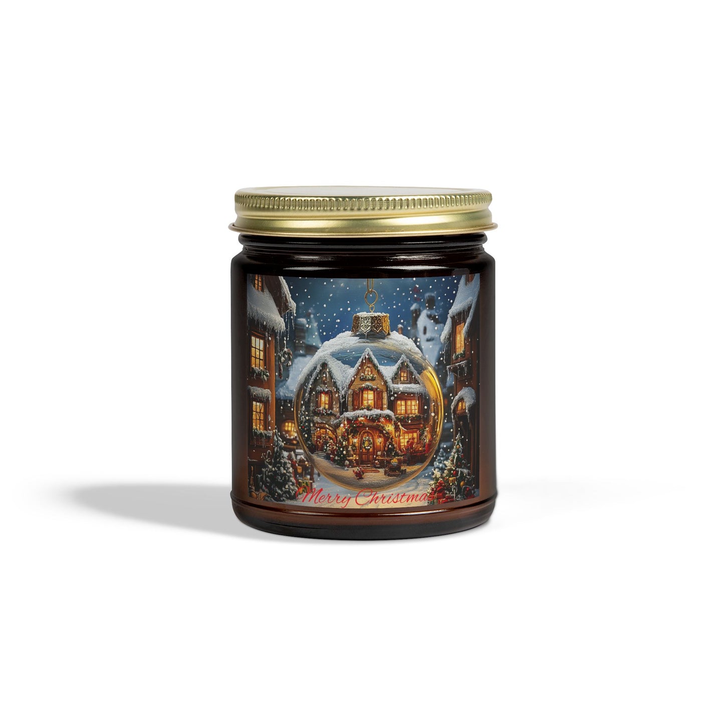 Scented Candle with Enchanting Holiday Scene: Capture the Spirit of Christmas