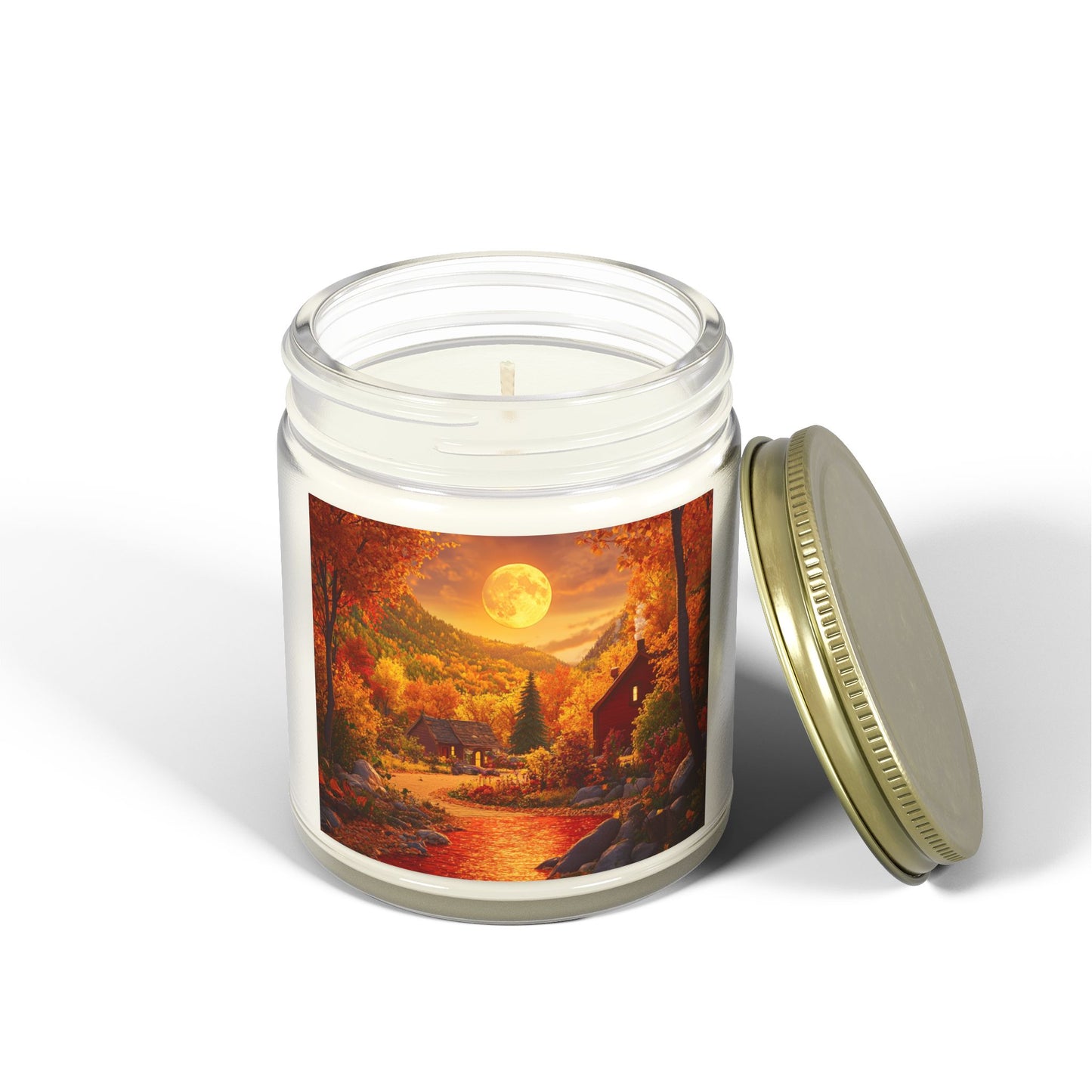 Moonlit Lakeside Autumn Candle – A Tranquil Fall Escape