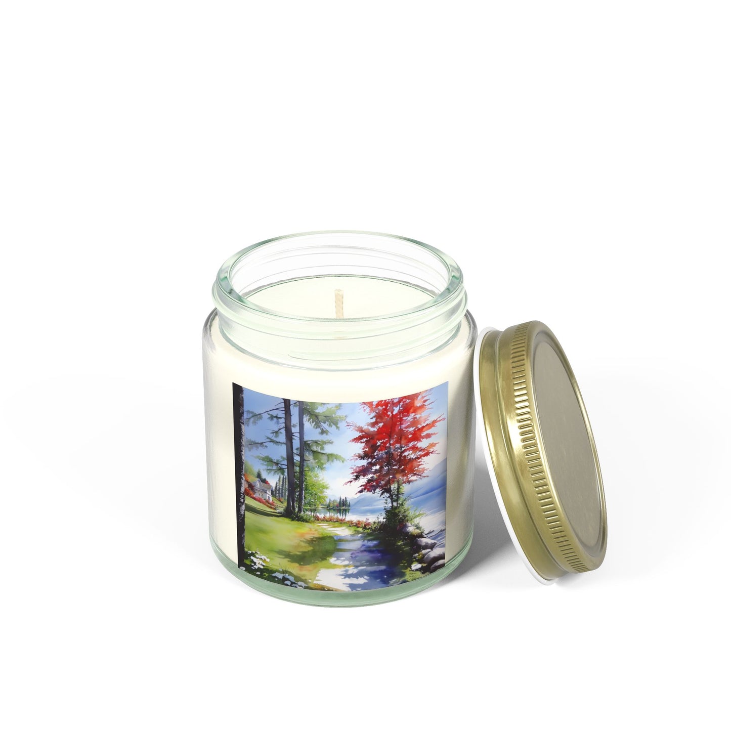 Hand-Poured Scented Candle: Serene Lakeside Escape