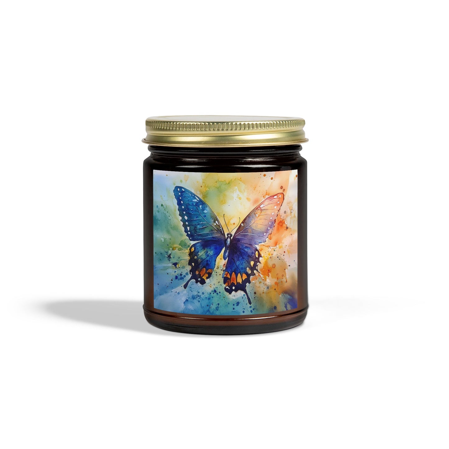 Elegant Watercolor Butterfly Candle – A Touch of Nature's Grace