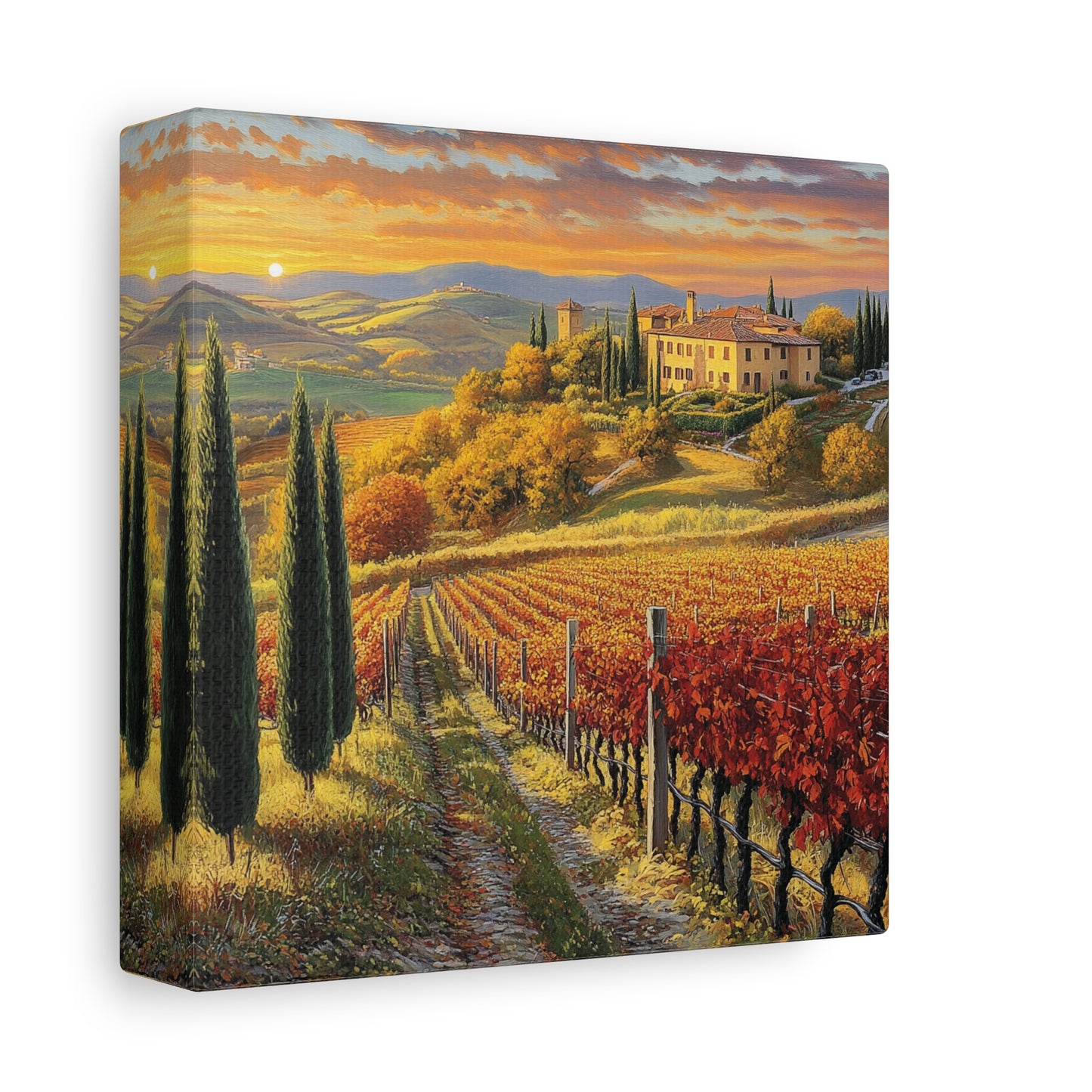 Tuscan Vineyard Serenity Canvas: Embrace the Warmth of Italy