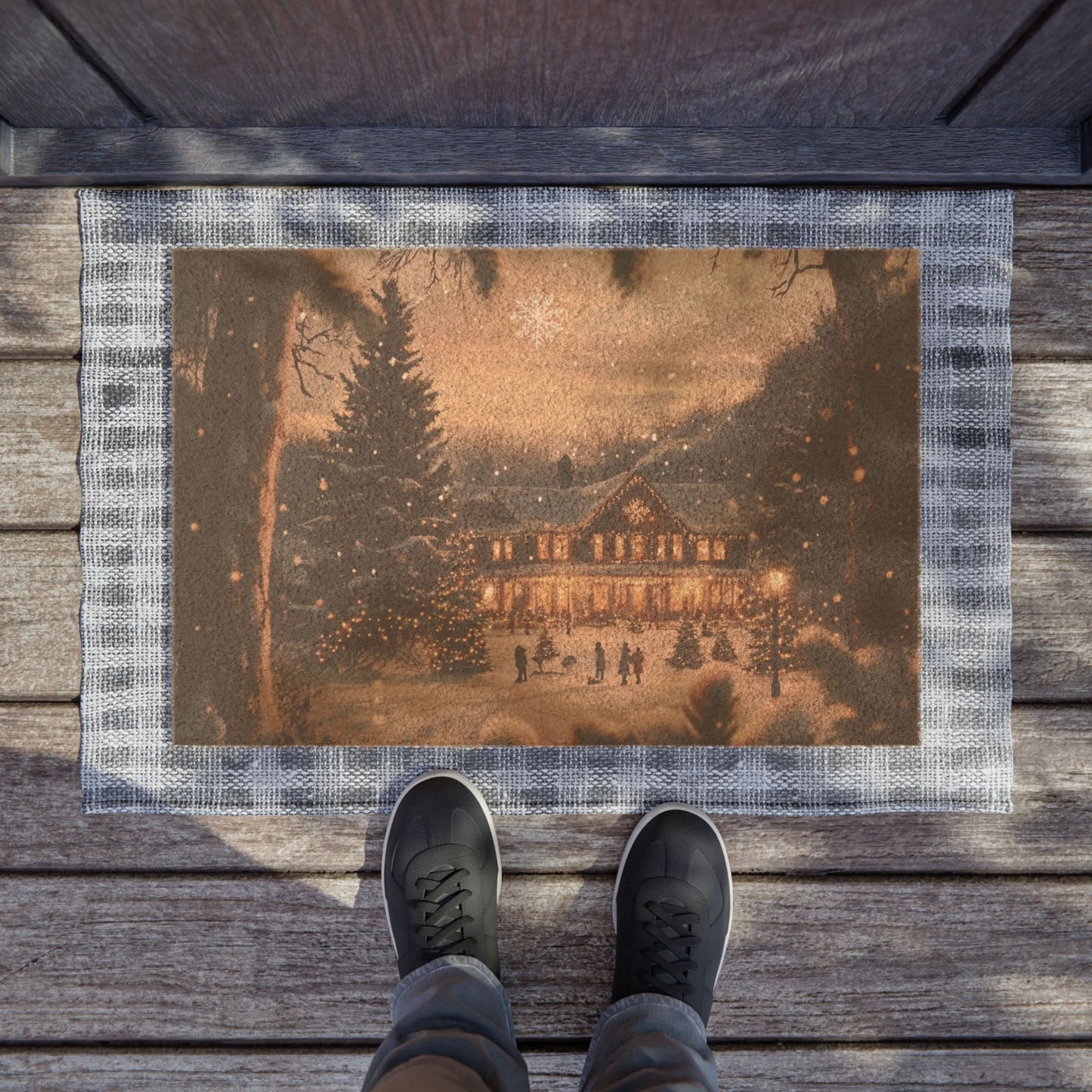 Festive Christmas Scene Doormat