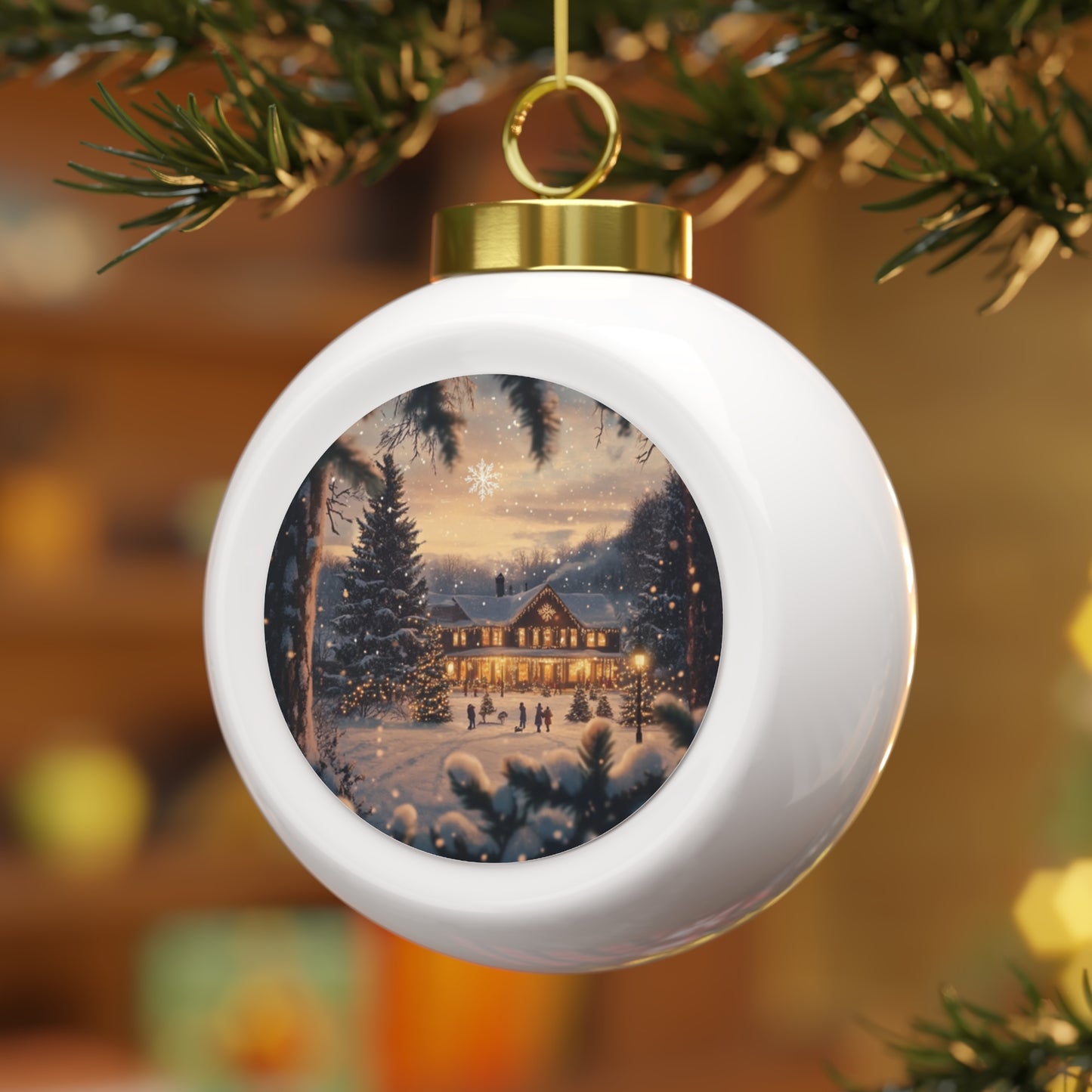 Festive Christmas Scene - Ornament