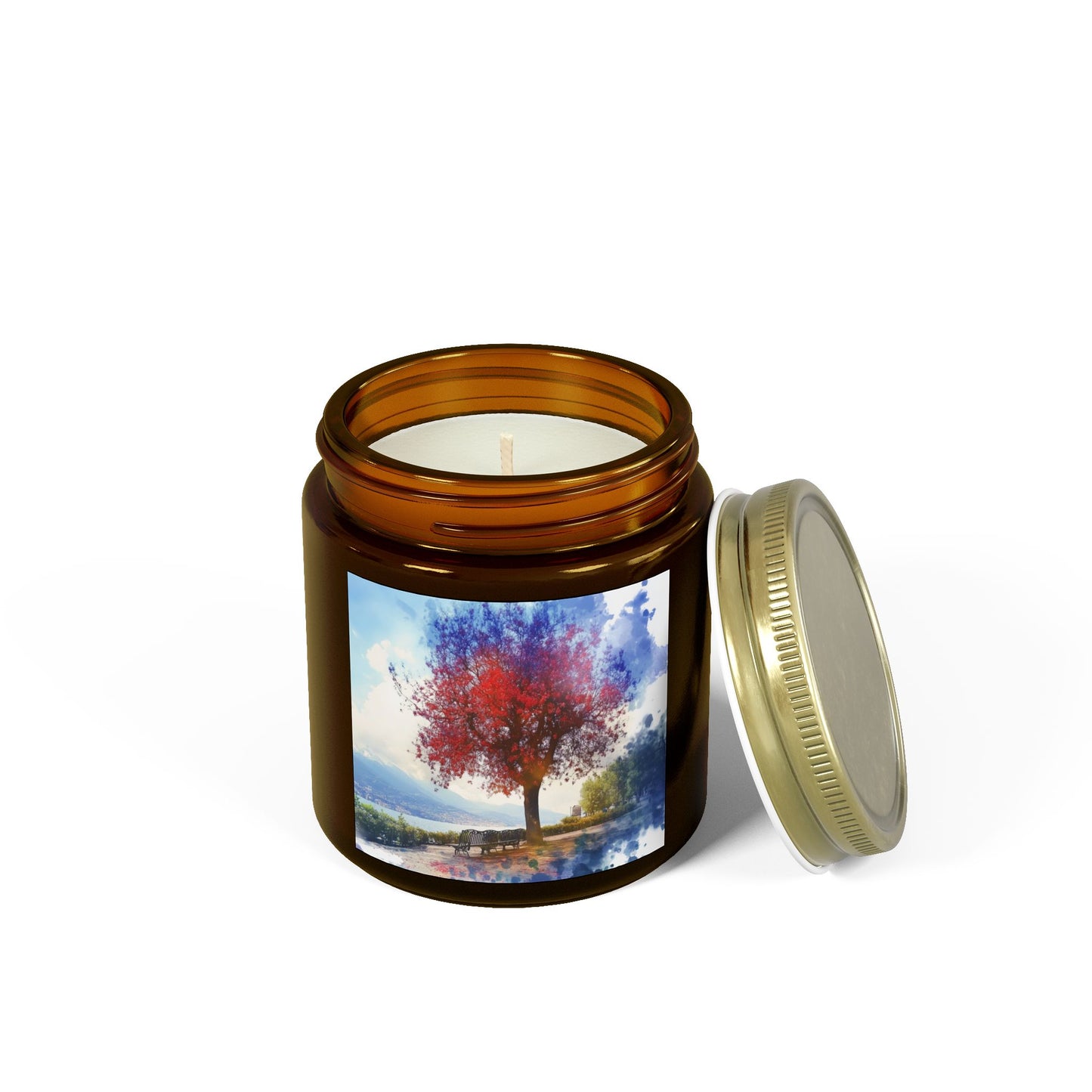 Hand-Poured Scented Candle: Tranquil Autumn Lakeside