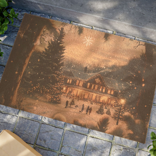 Festive Christmas Scene Doormat