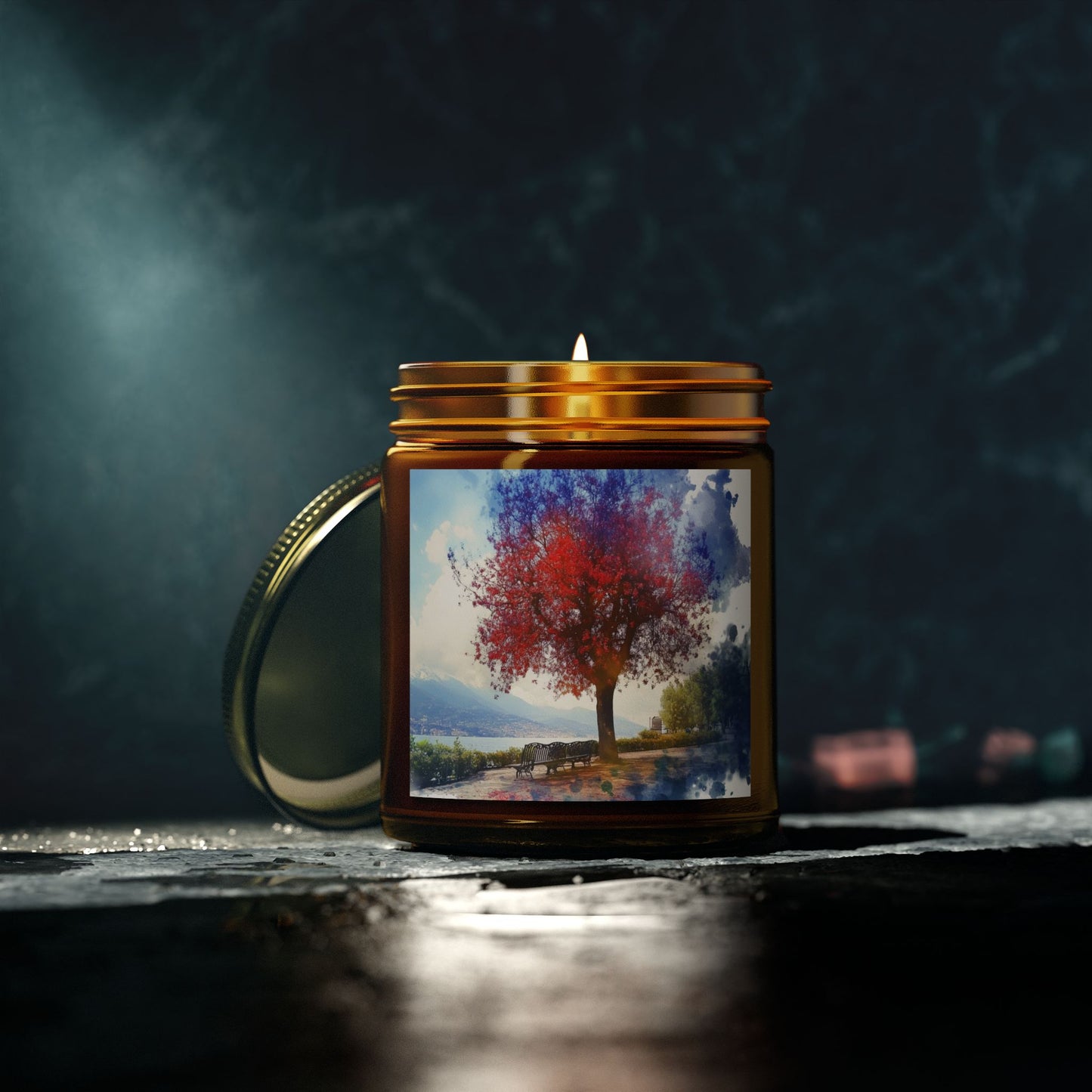 Hand-Poured Scented Candle: Tranquil Autumn Lakeside