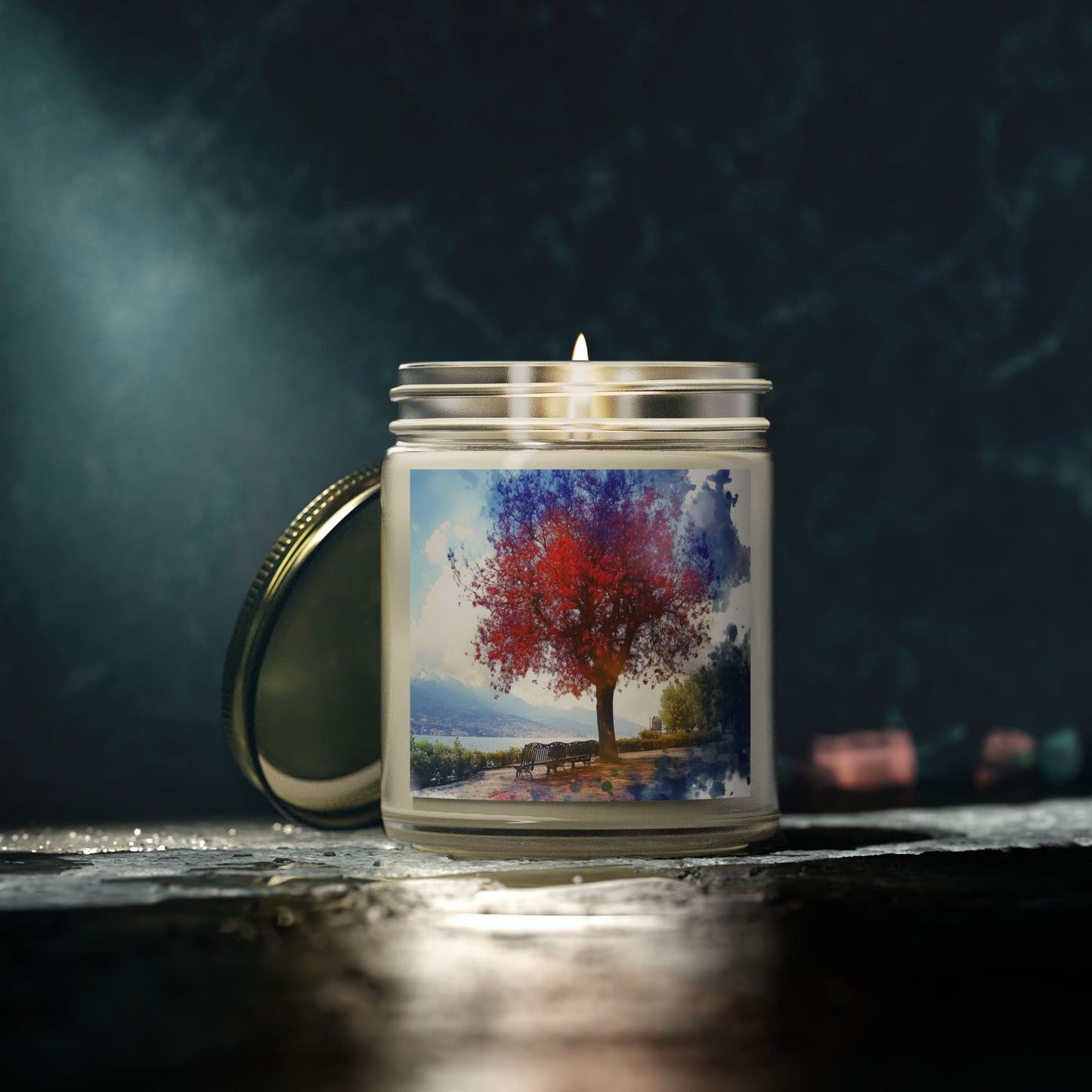 Hand-Poured Scented Candle: Tranquil Autumn Lakeside