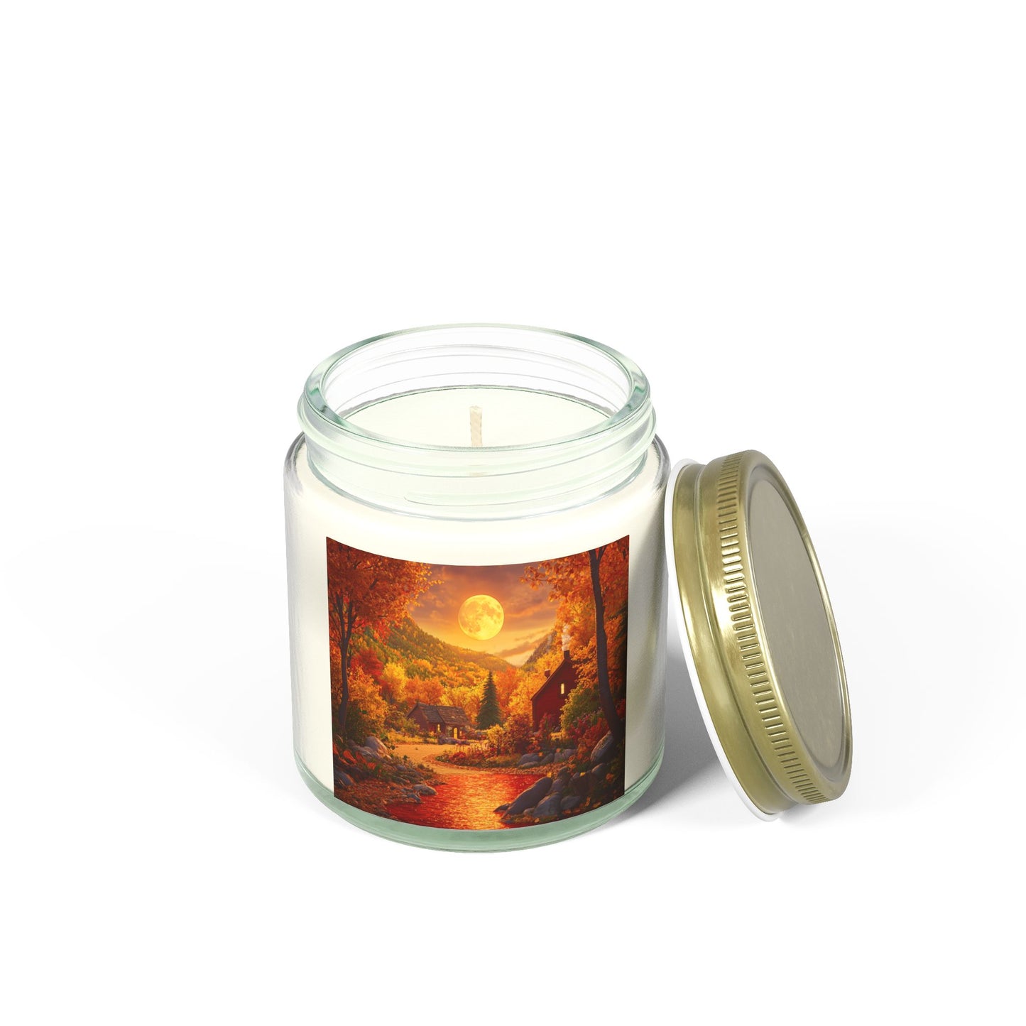 Moonlit Lakeside Autumn Candle – A Tranquil Fall Escape