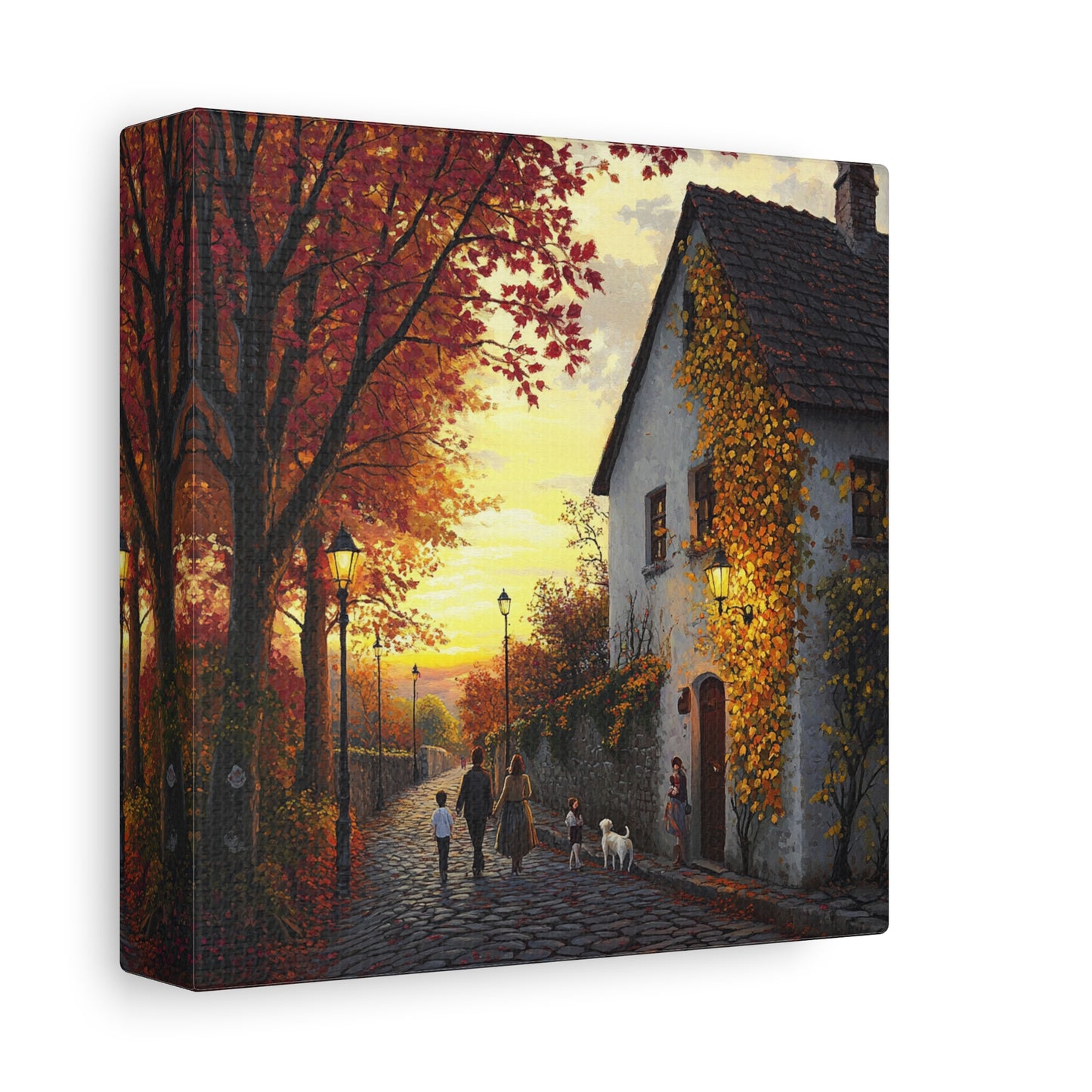 Autumn Street Matte Canvas: Amber Stroll