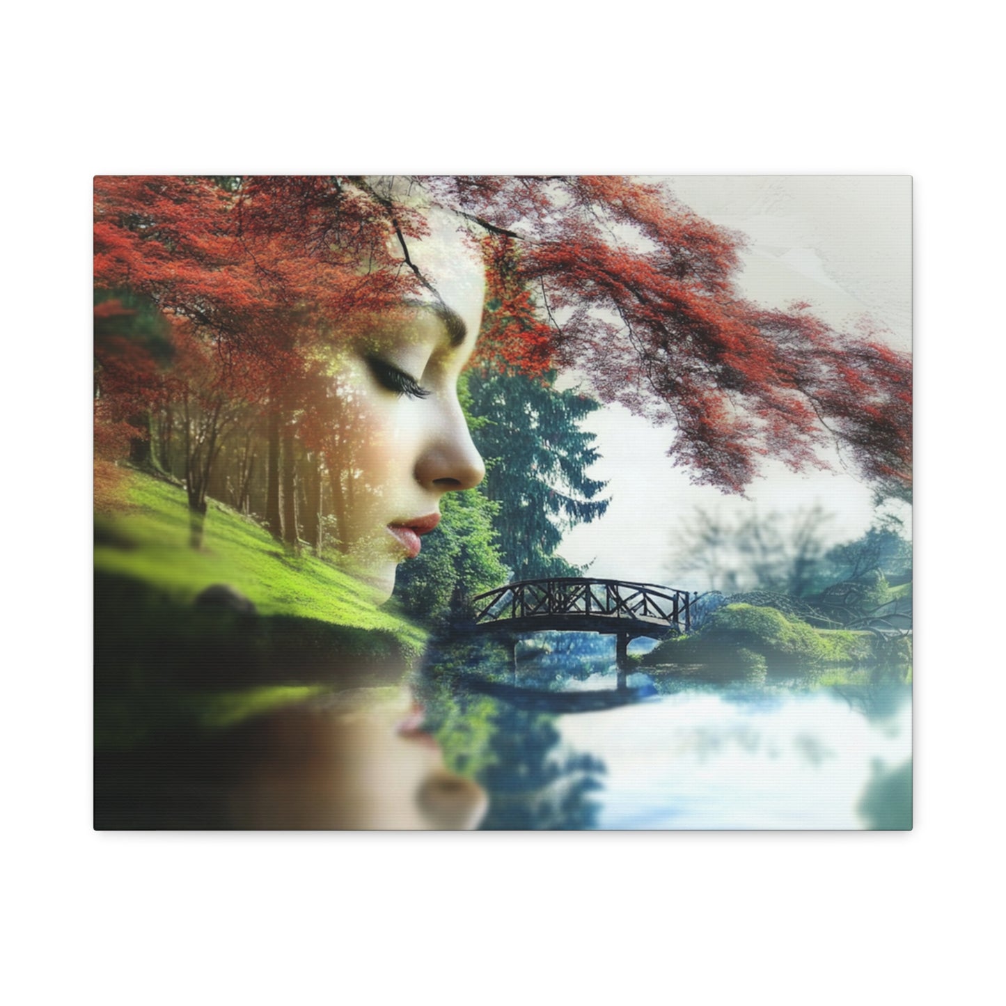 Dreamscape Serenity: Double-Exposure Canvas