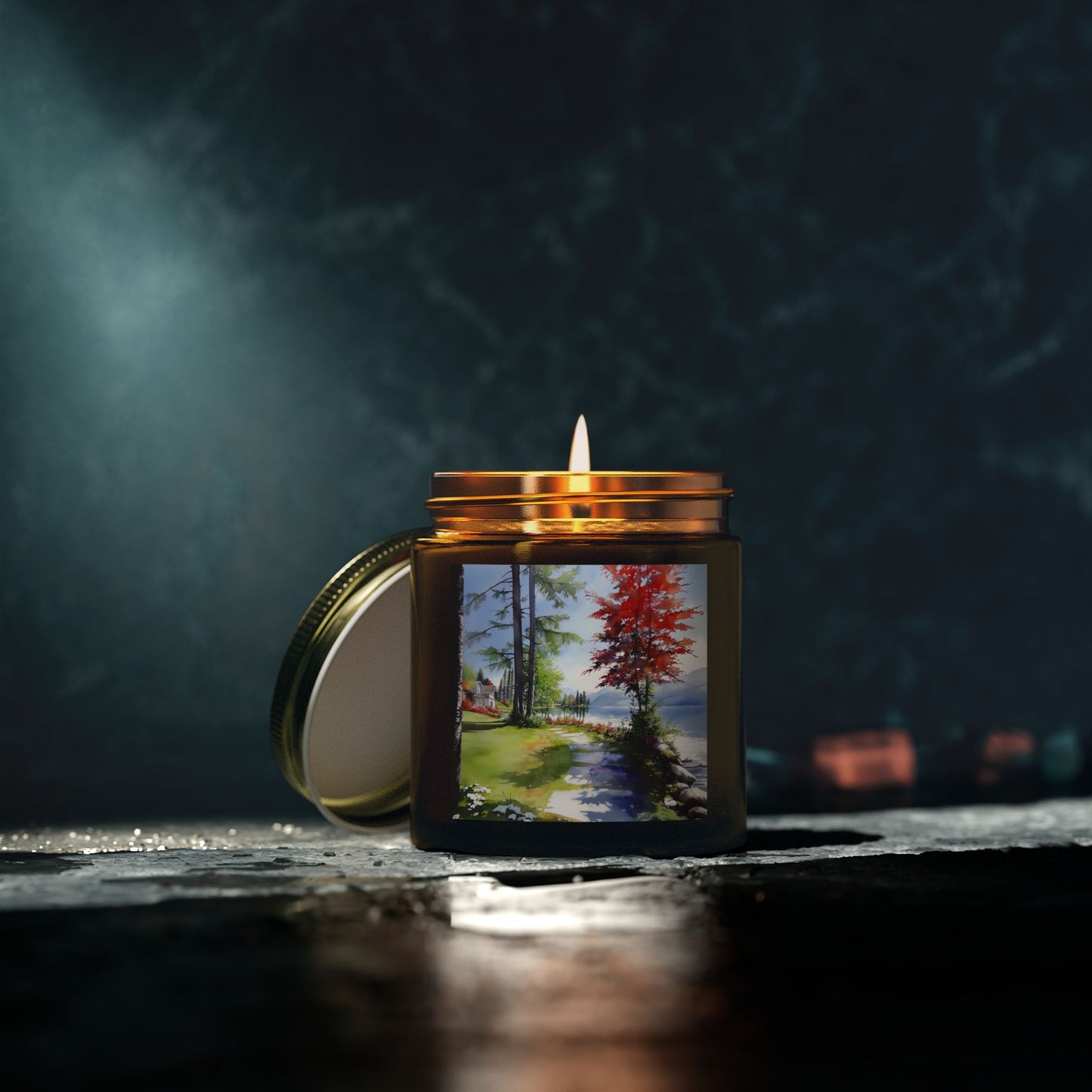 Hand-Poured Scented Candle: Serene Lakeside Escape